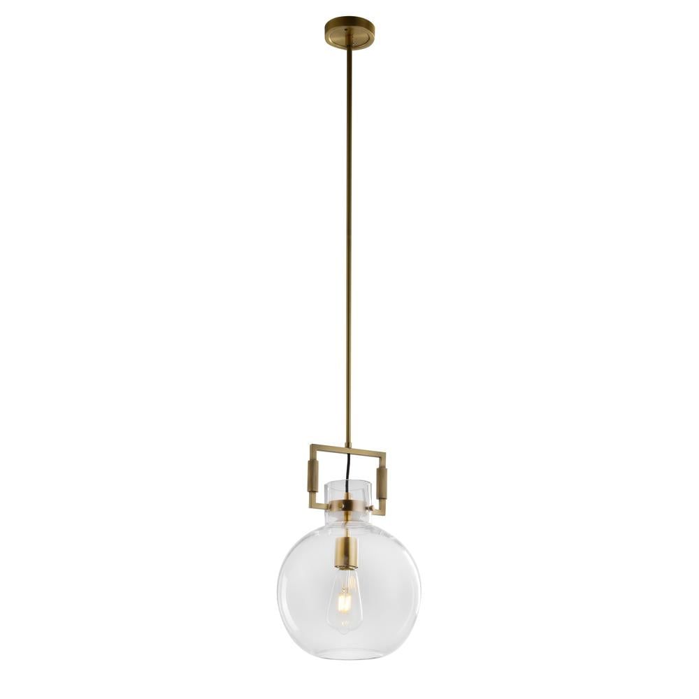 Mini Brass and Clear Glass Pendant Light