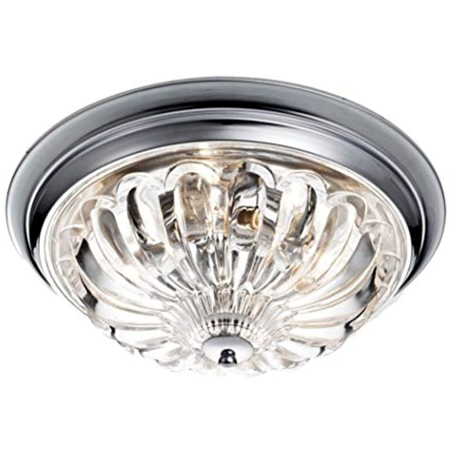 14.56" Chrome and Glass Flush Mount Ceiling Light