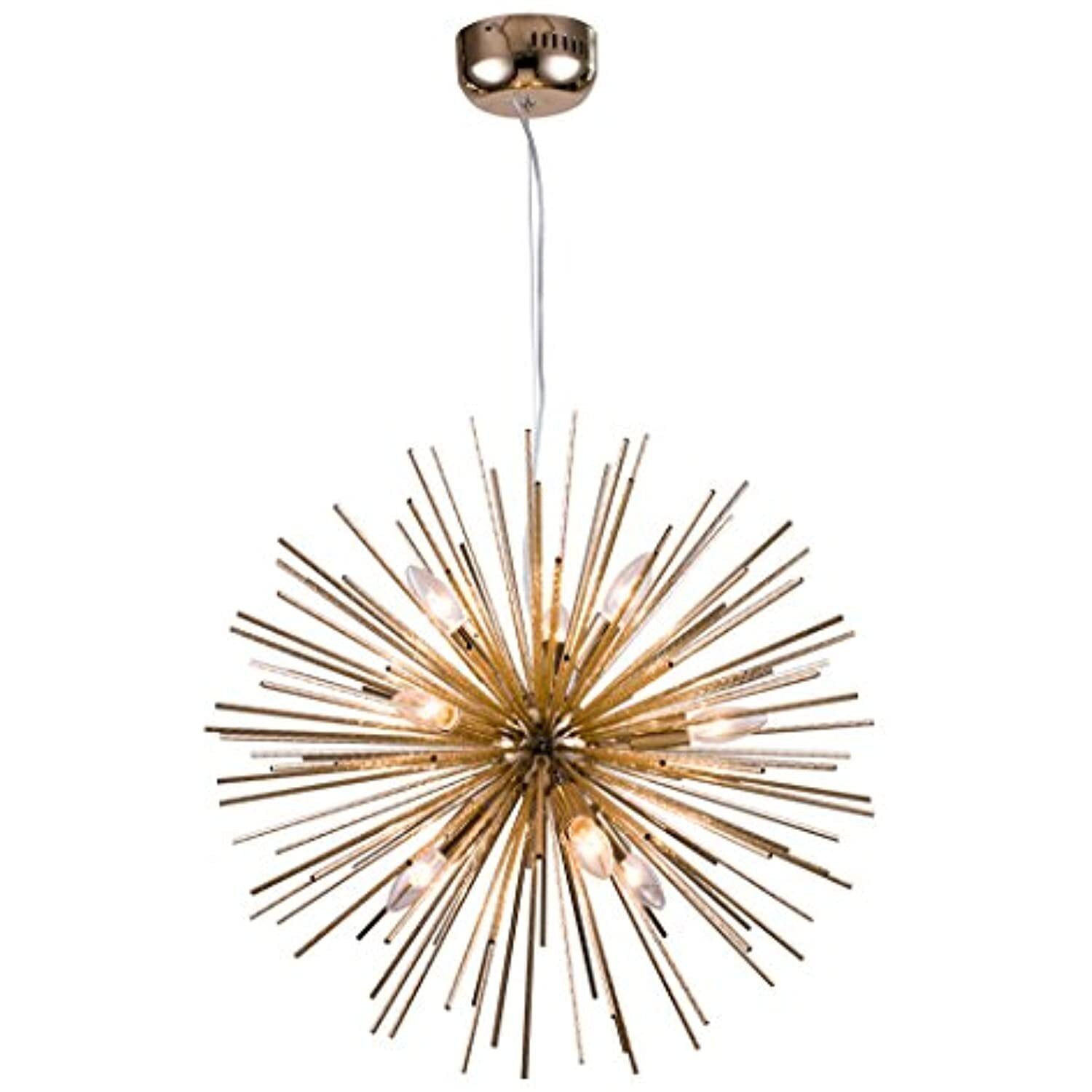 23.6" Antique Brass Aluminum Crystal Sputnik Pendant