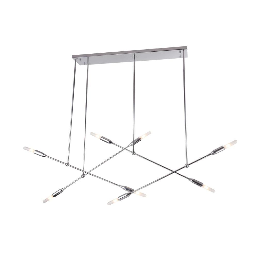 Chrome Iron 8-Light Modern Linear Chandelier