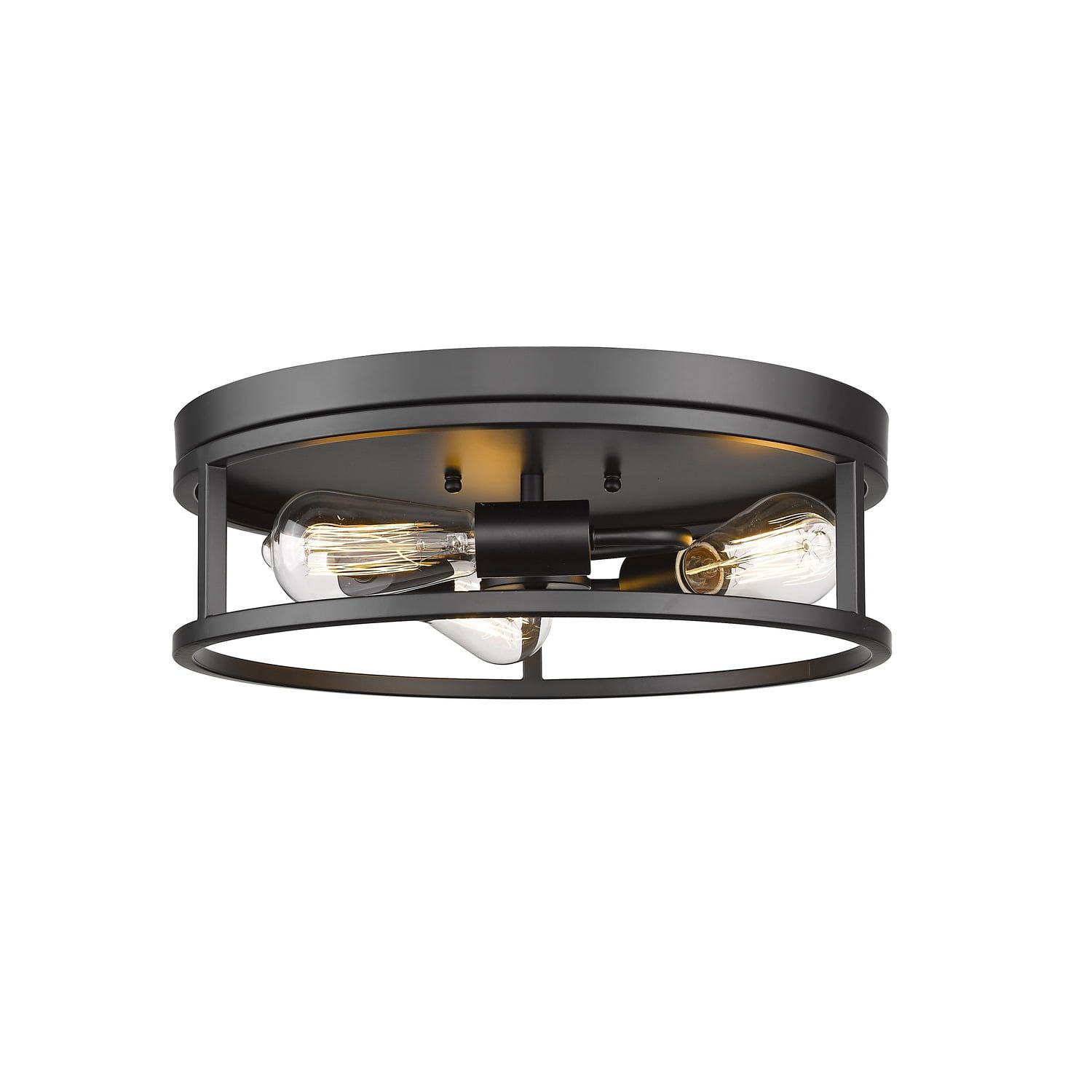 Elysian Gold & Crystal 16" Drum Flush Mount Light for Indoor/Outdoor