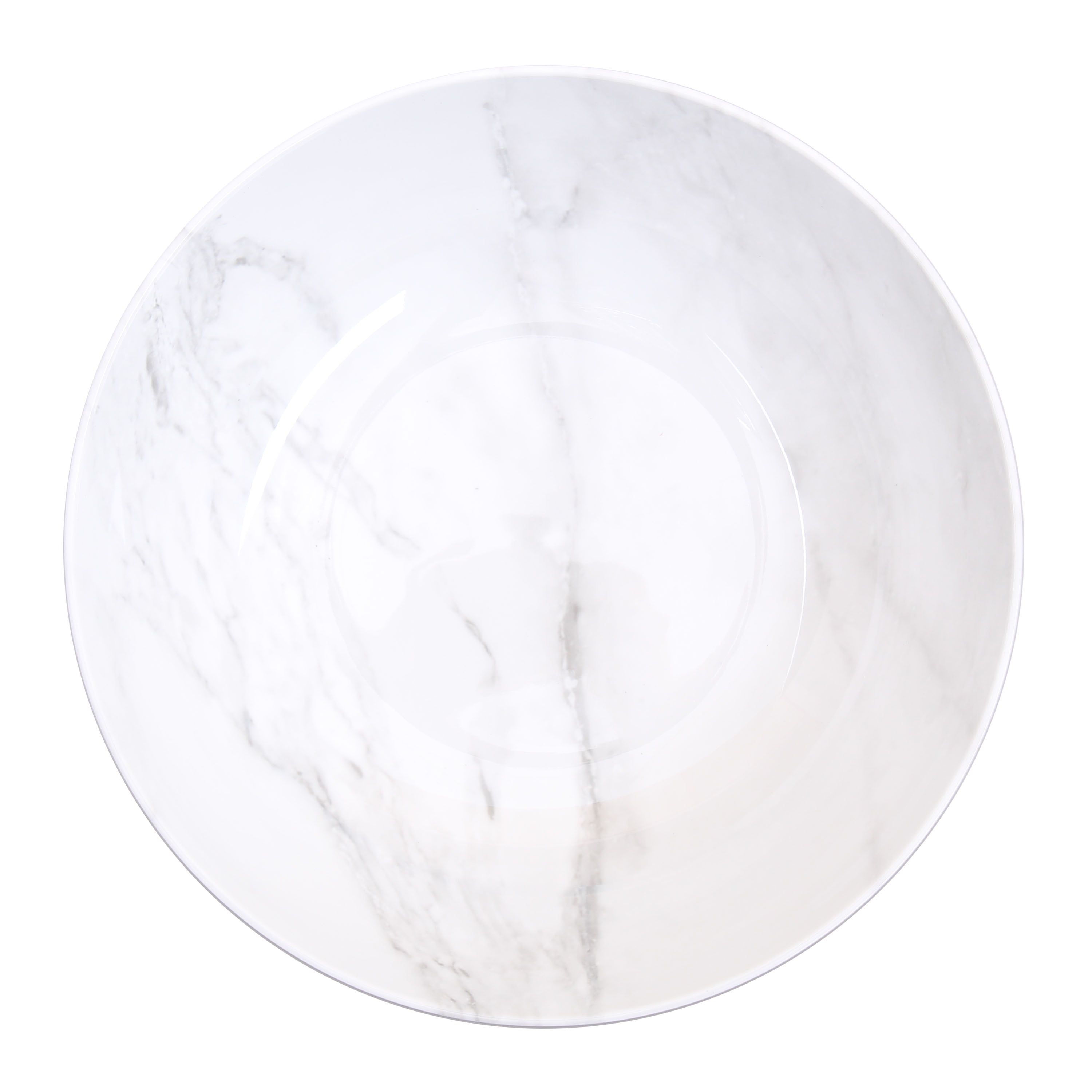 White Marble Print Melamine Serving Bowl