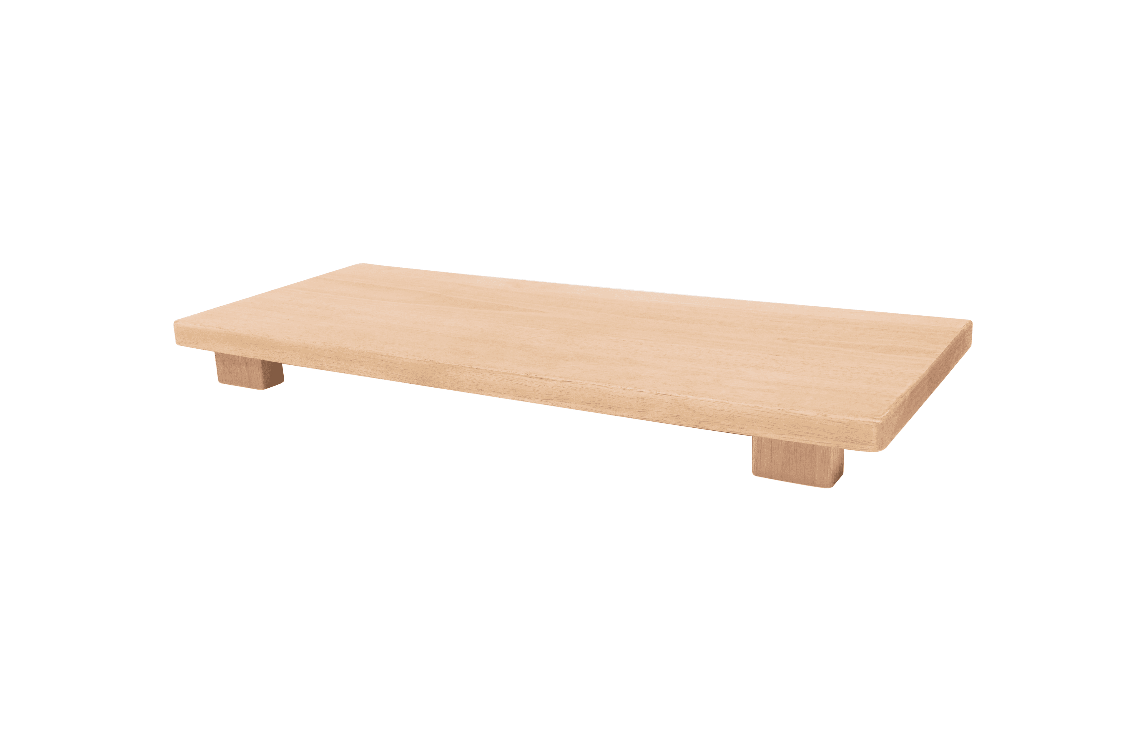 Natural Rubber Wood Rectangular Footed Serving Board