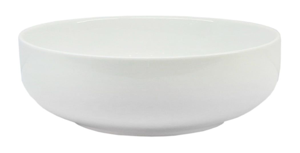 White Round Porcelain Serve Bowl with 46 oz Capacity