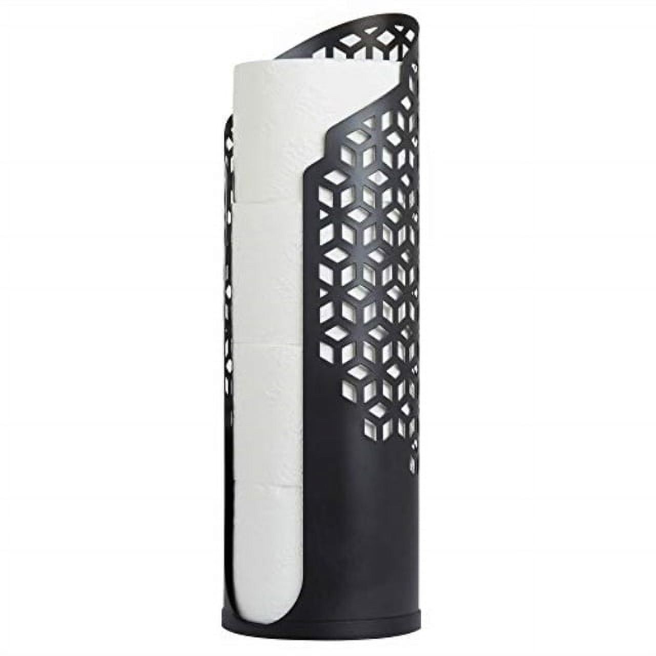 Matte Black Steel Hexacube Toilet Tissue Holder