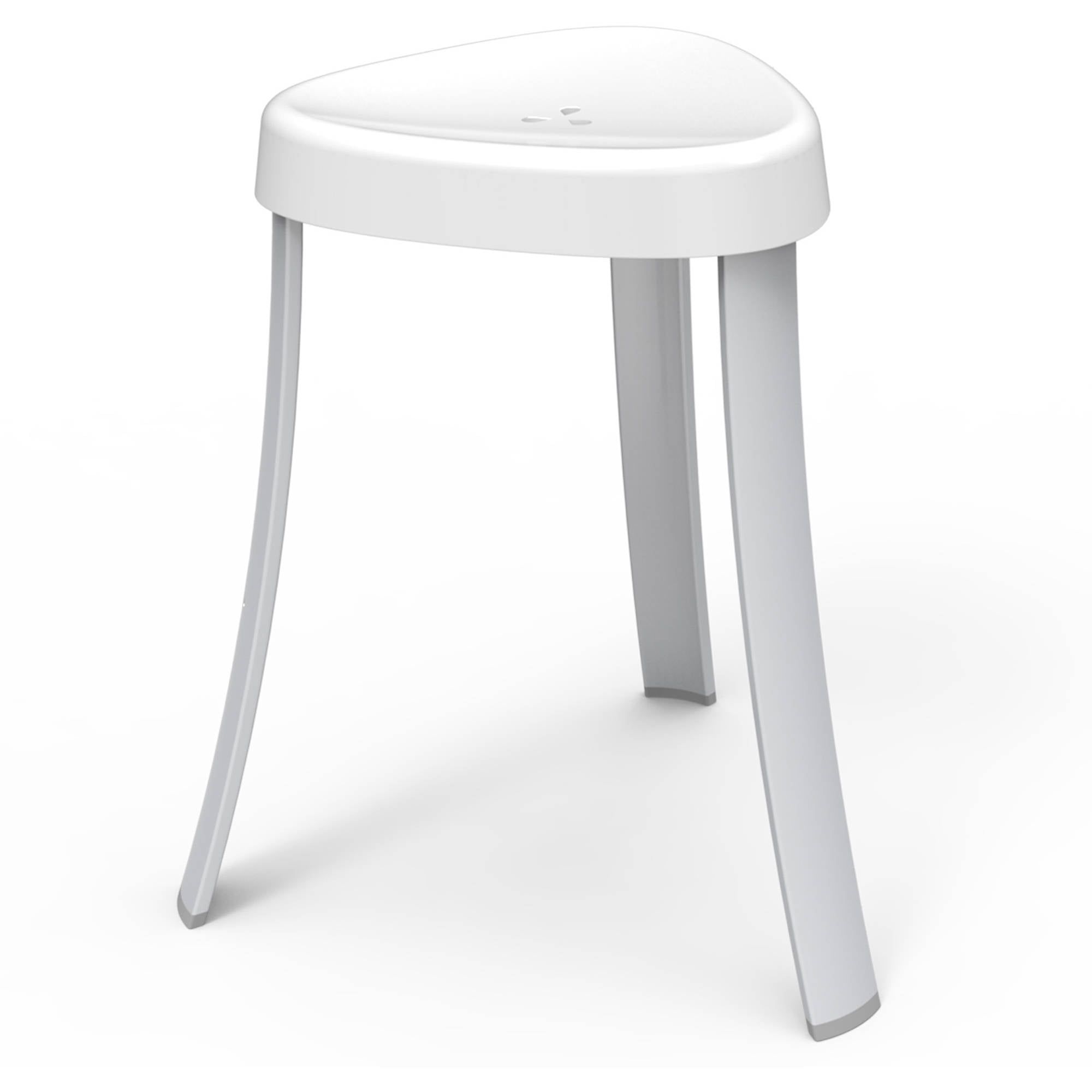 White Plastic Rustproof Spa Shower Stool