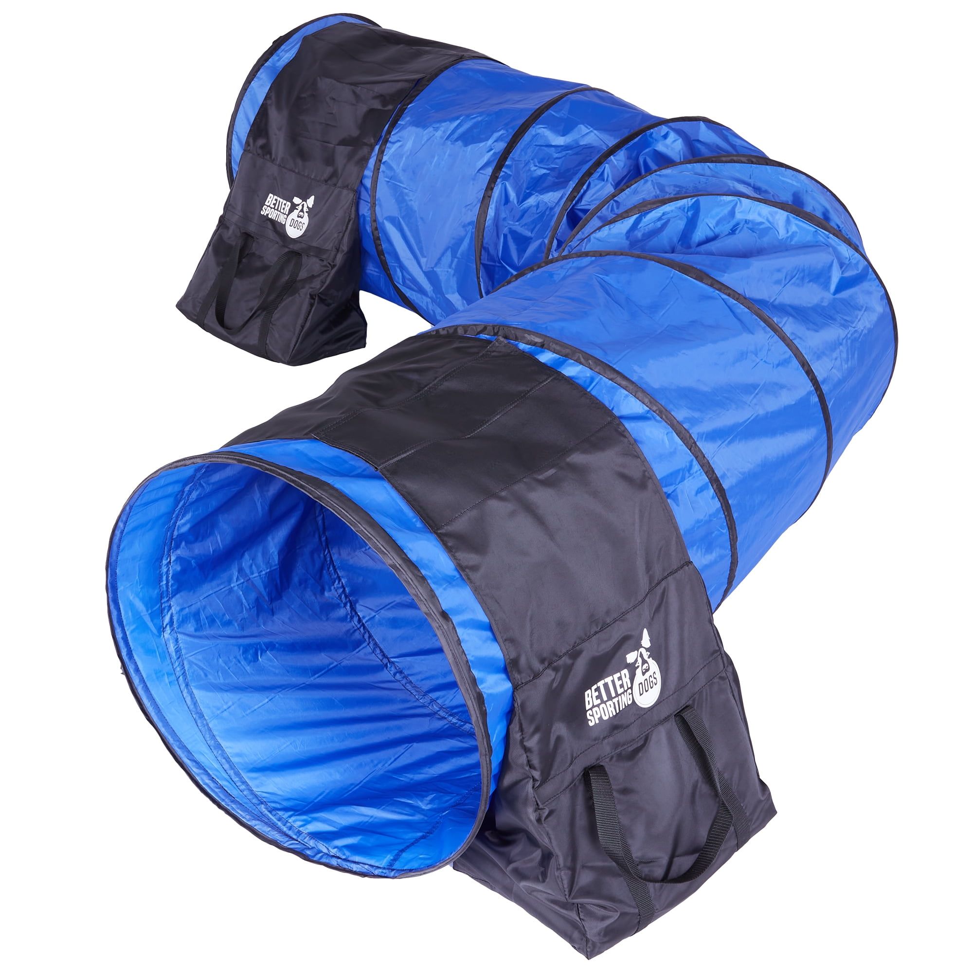 Blue and Black 10-Foot Portable Dog Agility Tunnel