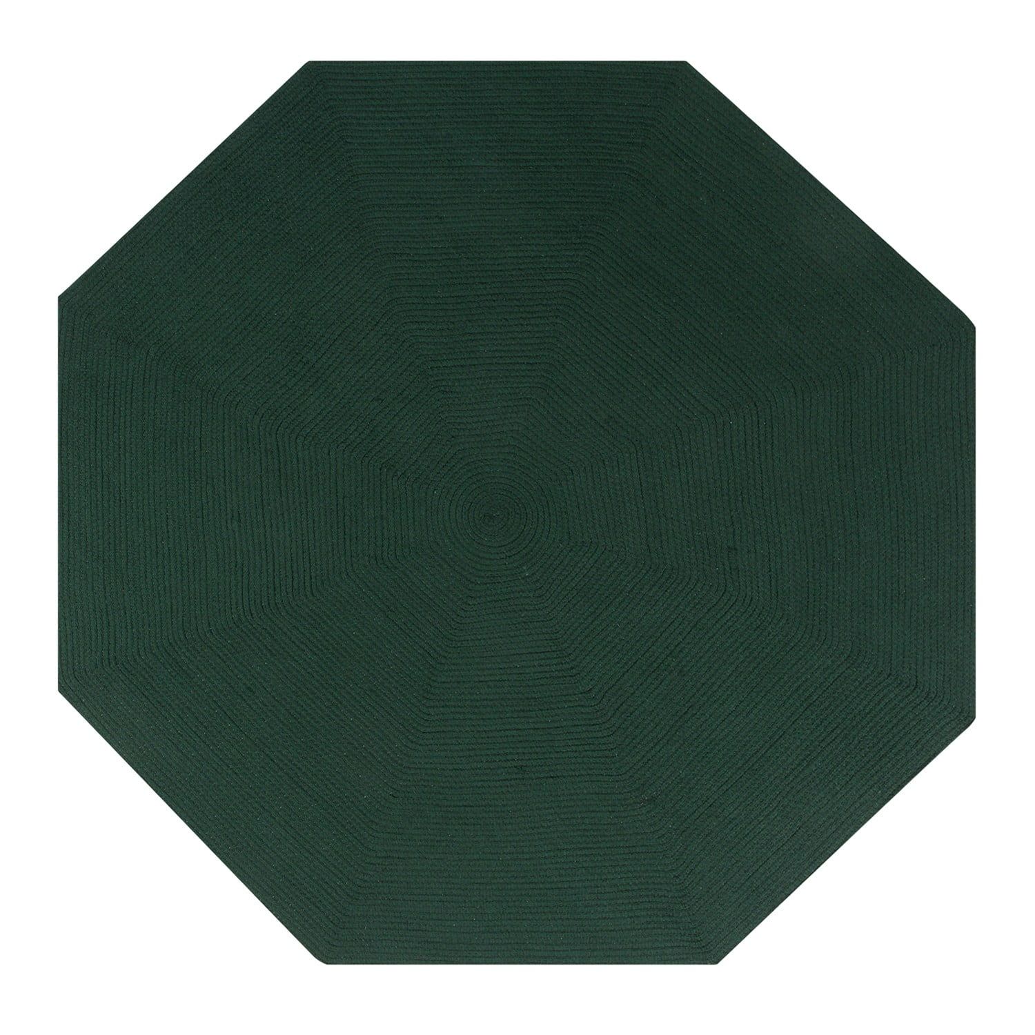 Hunter Green 48" Round Braided Reversible Synthetic Rug