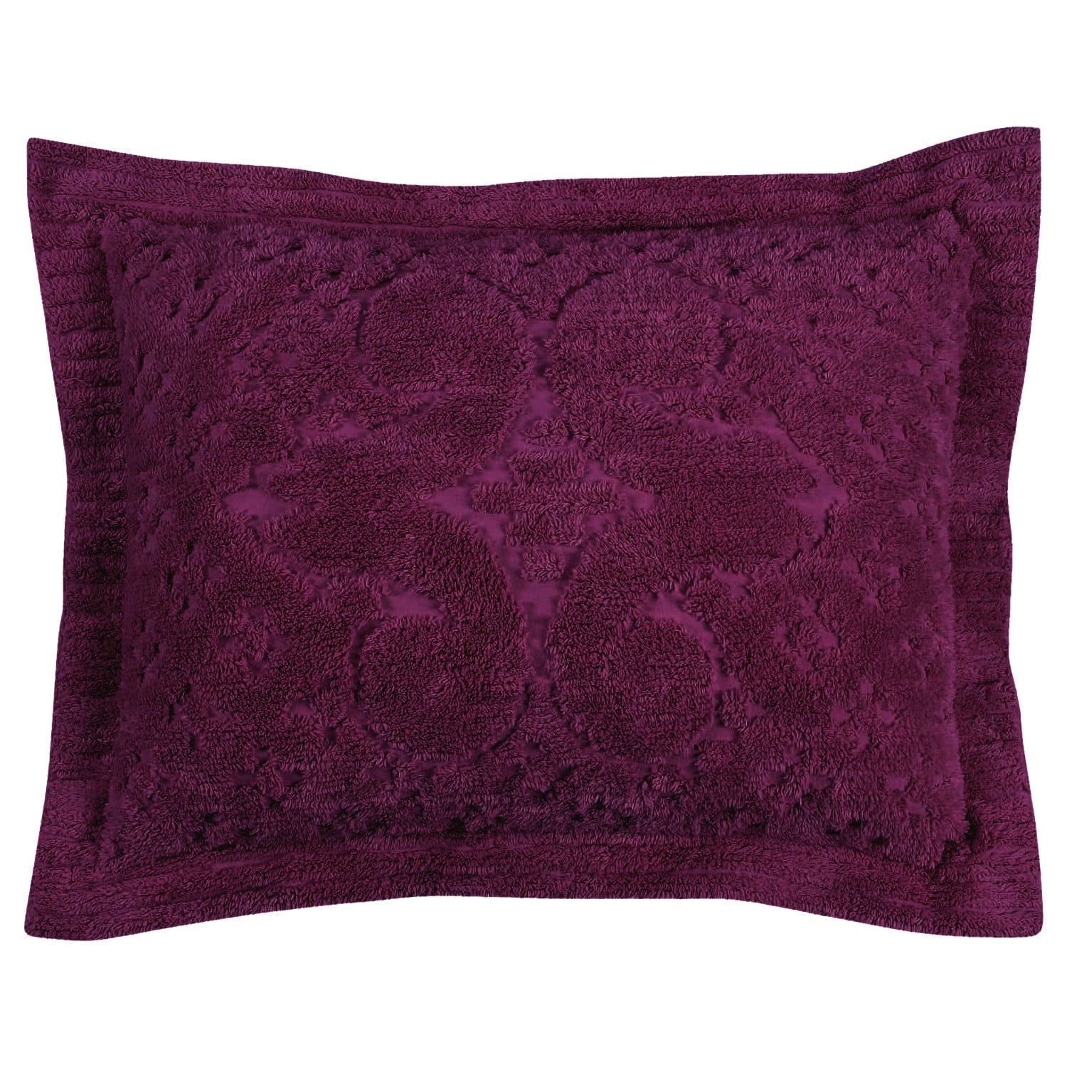 Plum Cotton Chenille Medallion Standard Sham