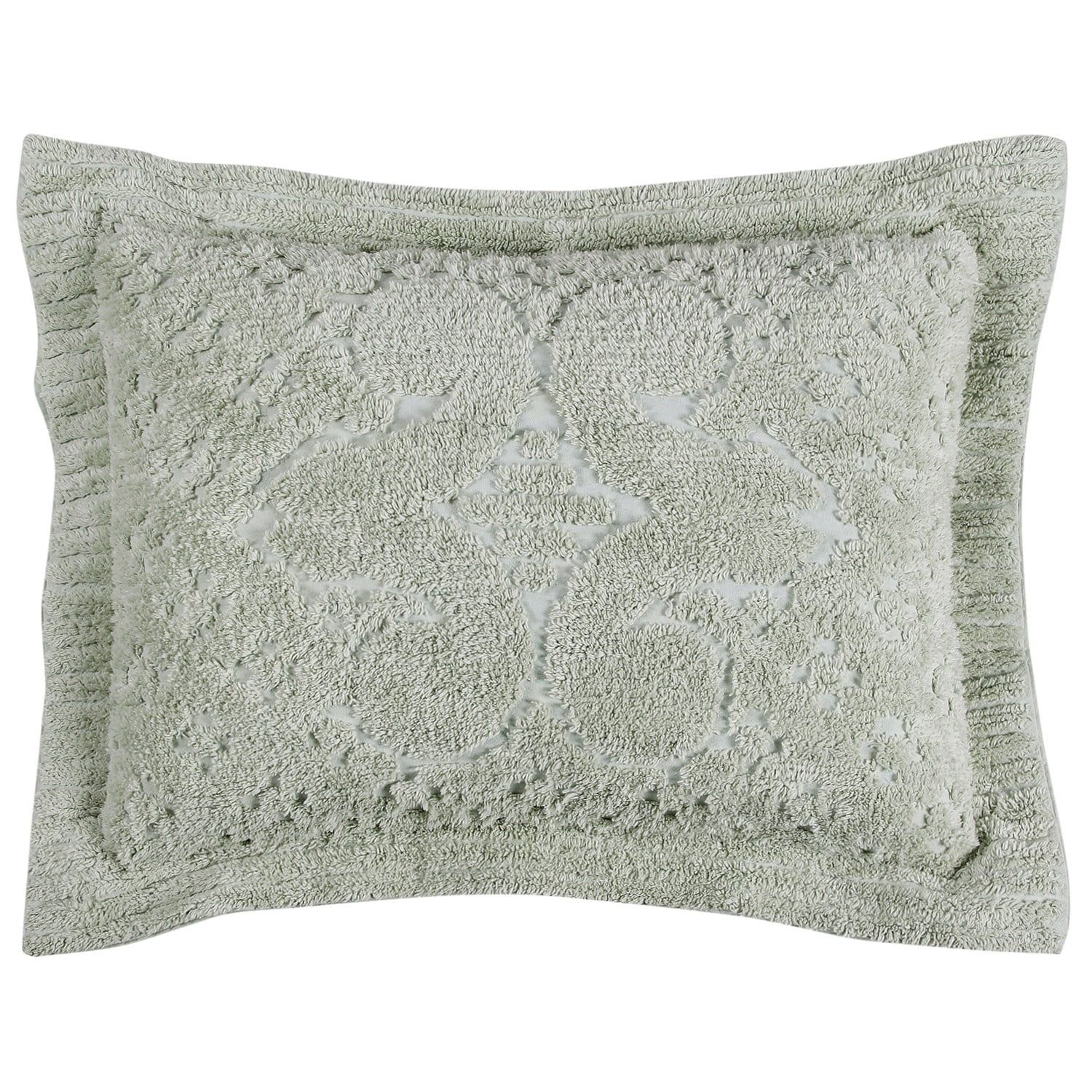 Sage Cotton Chenille Medallion Standard Sham