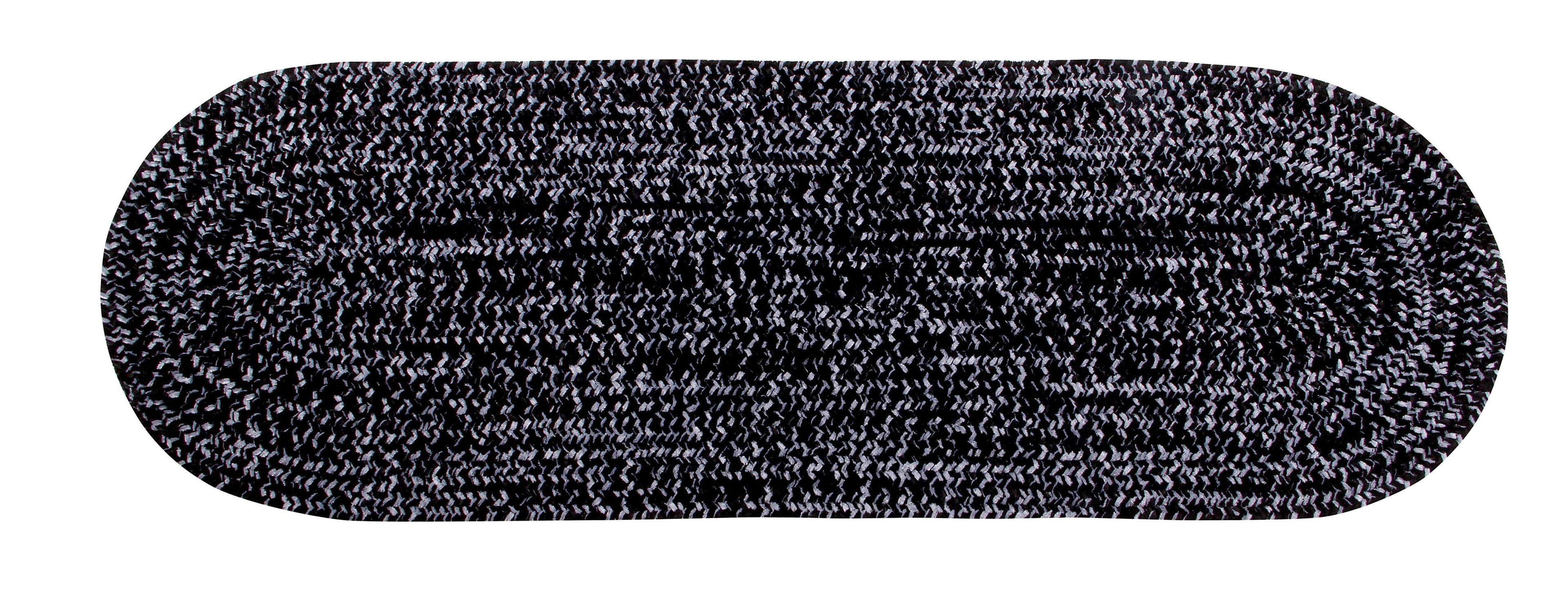 Black Braided Reversible Synthetic Rug 26" x 20"