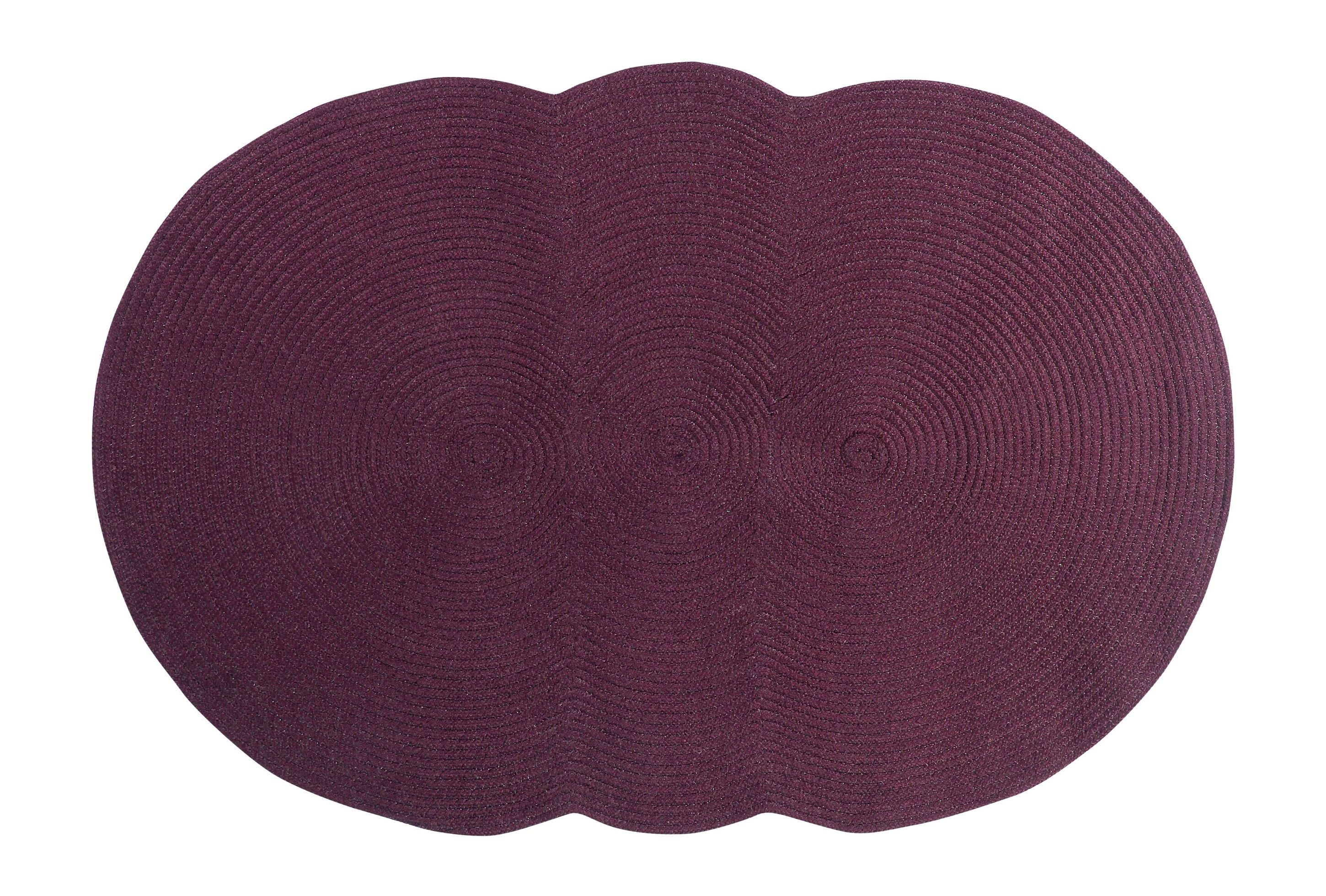 Braided Burgundy Oval Reversible Synthetic Rug 41"x60"