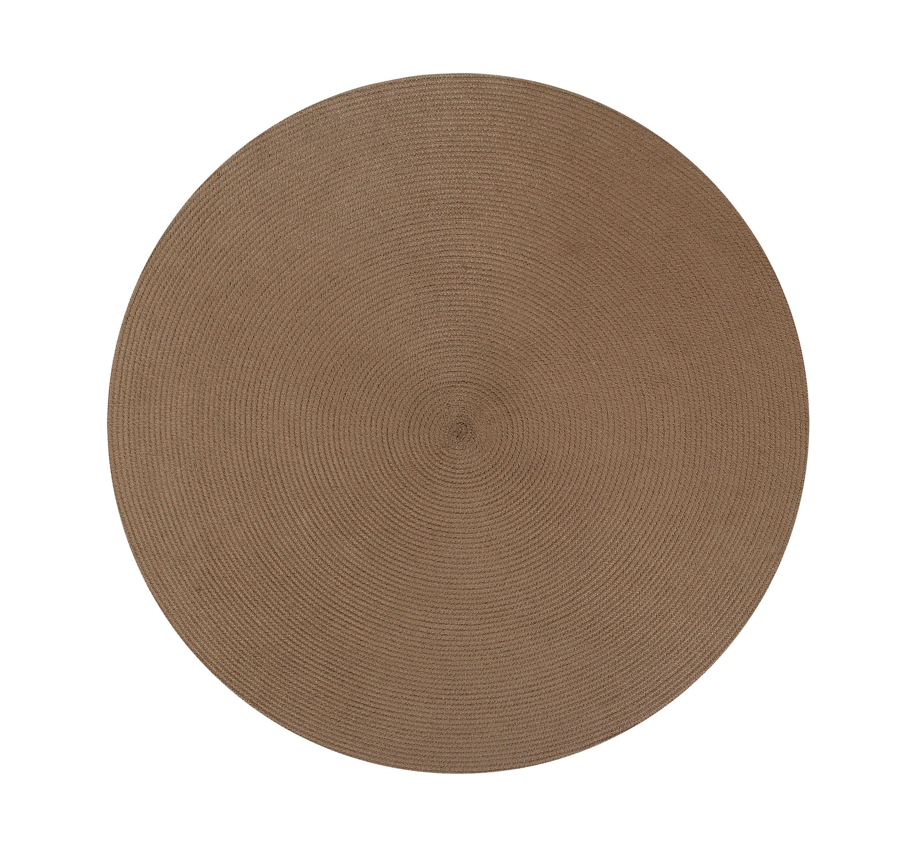 Cocoa Solid Braided Round Synthetic Reversible Rug, 72"