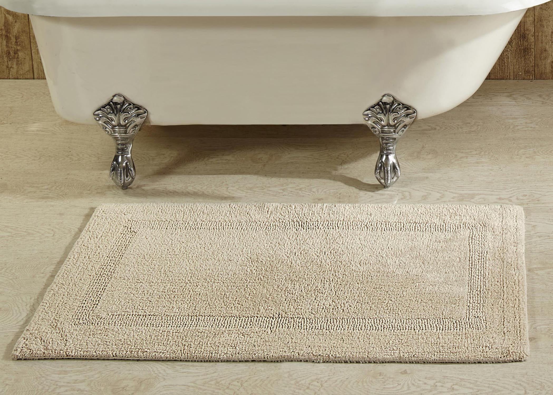 Lux Collection Sand Cotton Reversible Bath Rug 21" x 34"