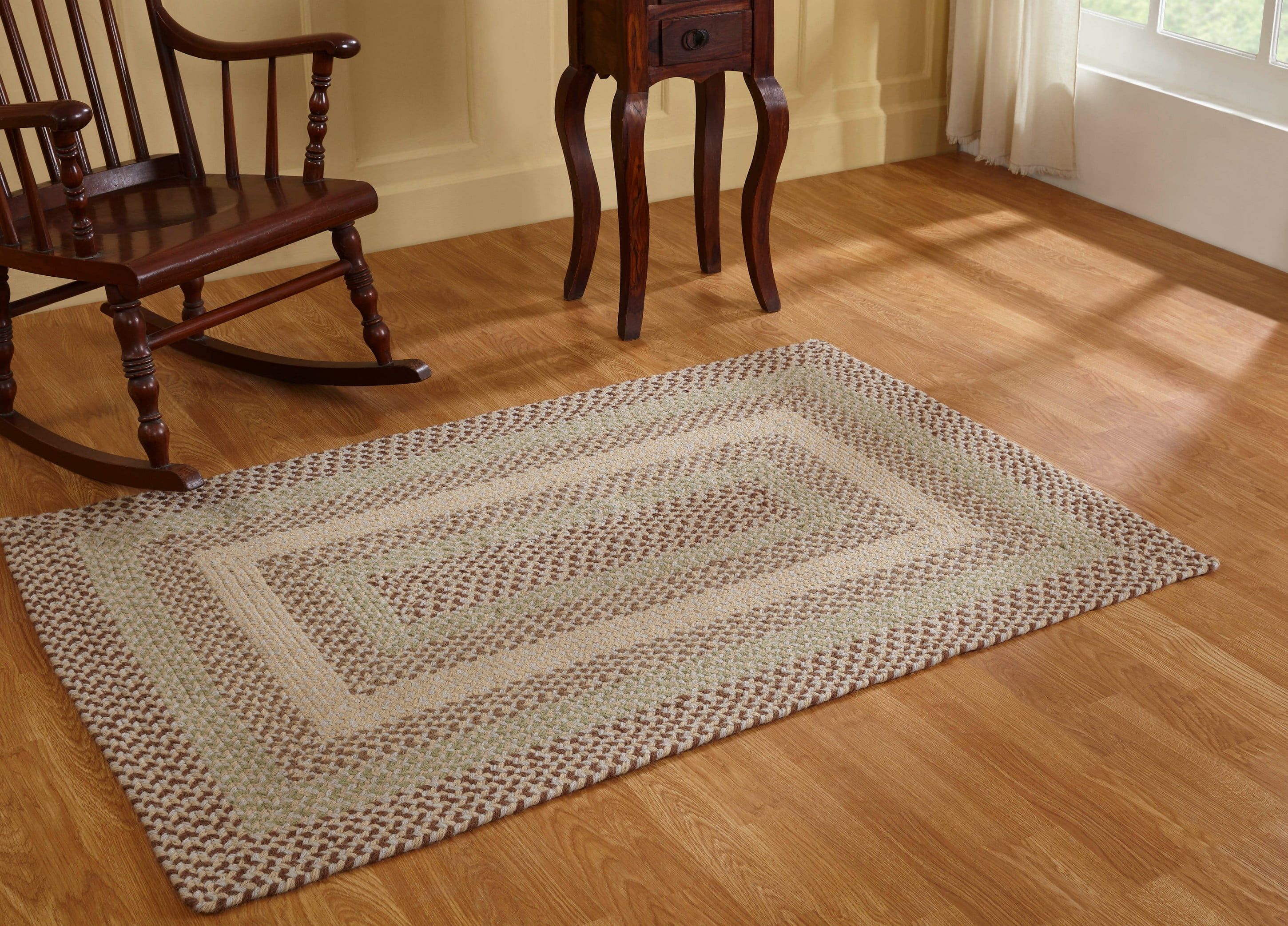 Woodbridge 20" x 30" Reversible Braided Wool Rug in Natural