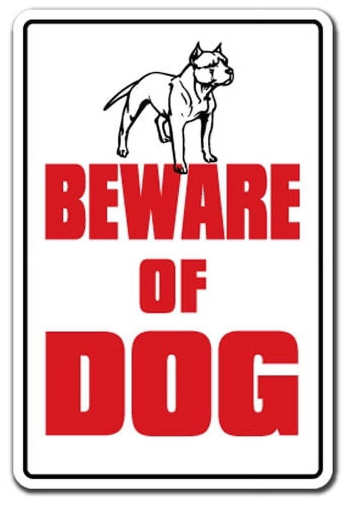 Beware of Dog Red and White Aluminum Security Sign