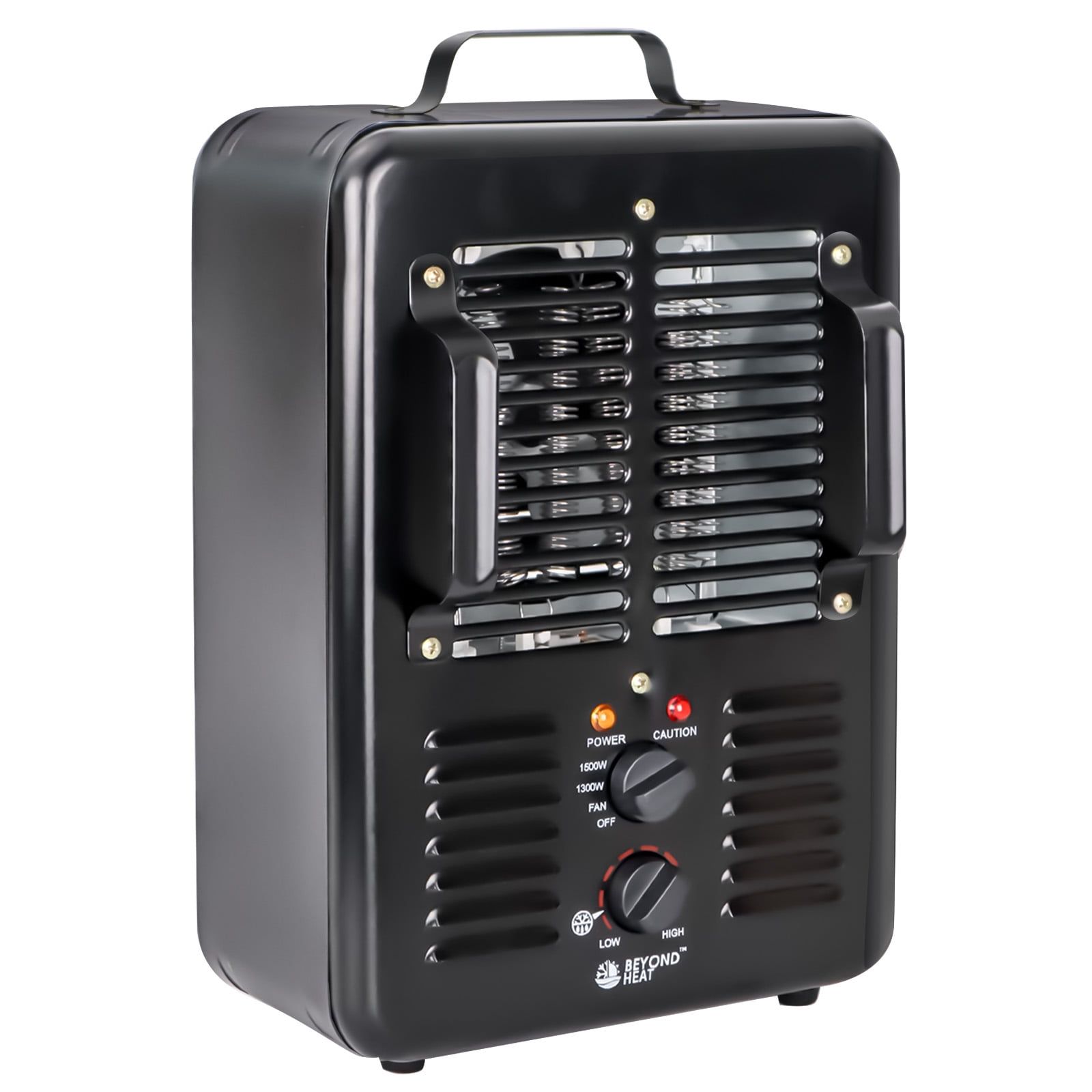 Black Matte Electric Utility Heater with Thermostat