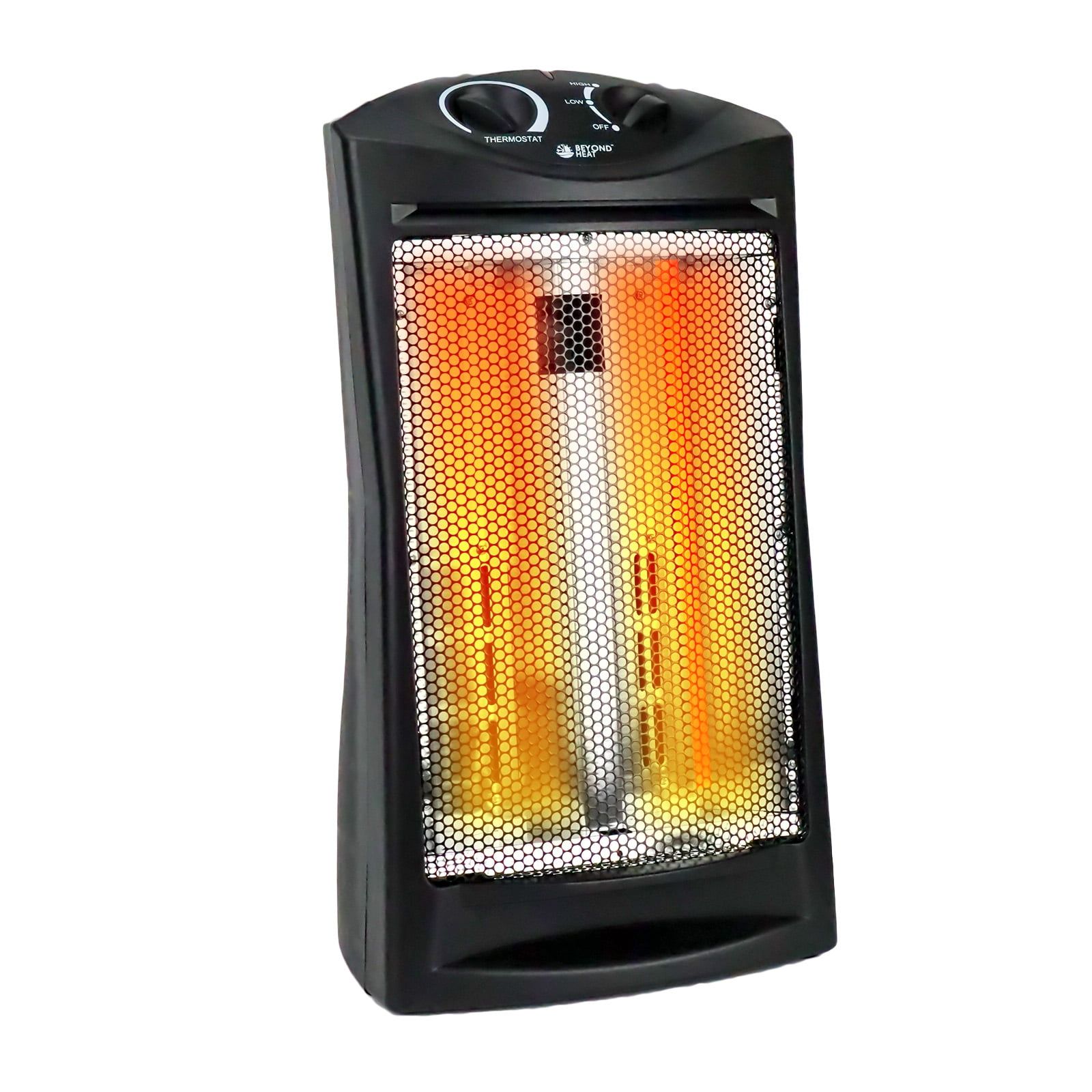 1500W Black Electric Quartz Infrared Tower Heater with Thermostat