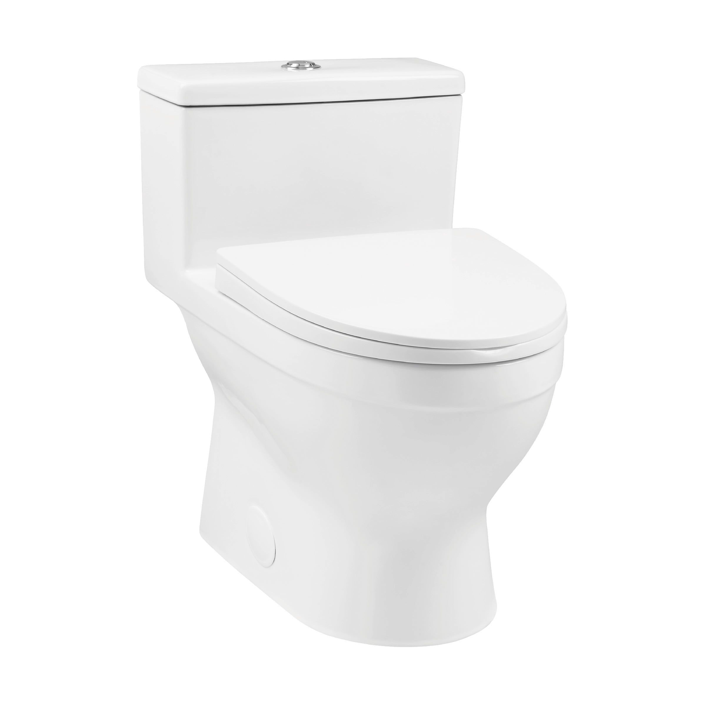 Bidetelli Glossy White Elongated Dual Flush One-Piece Toilet