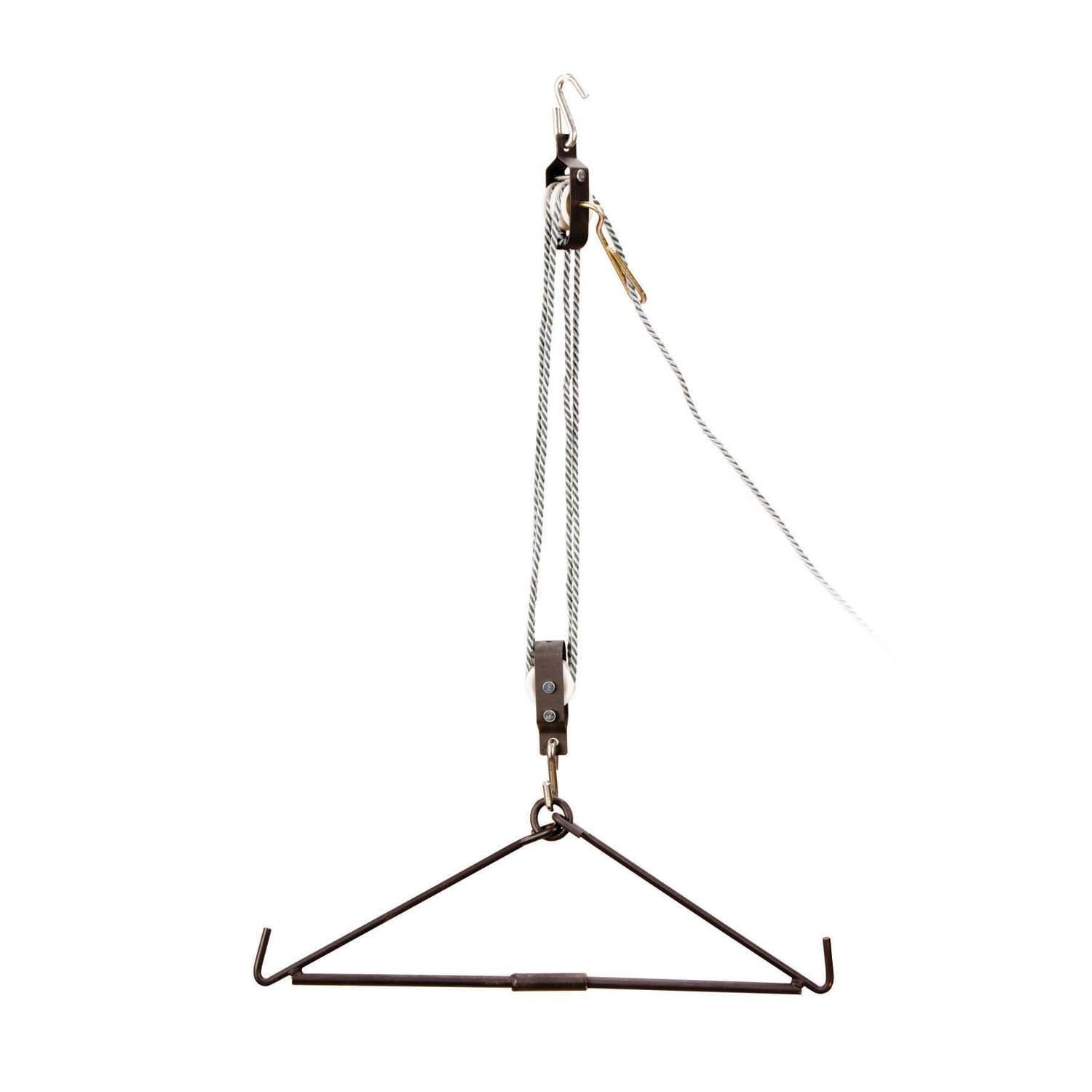 Heavy-Duty Brown Steel Game Lift System with Pulley