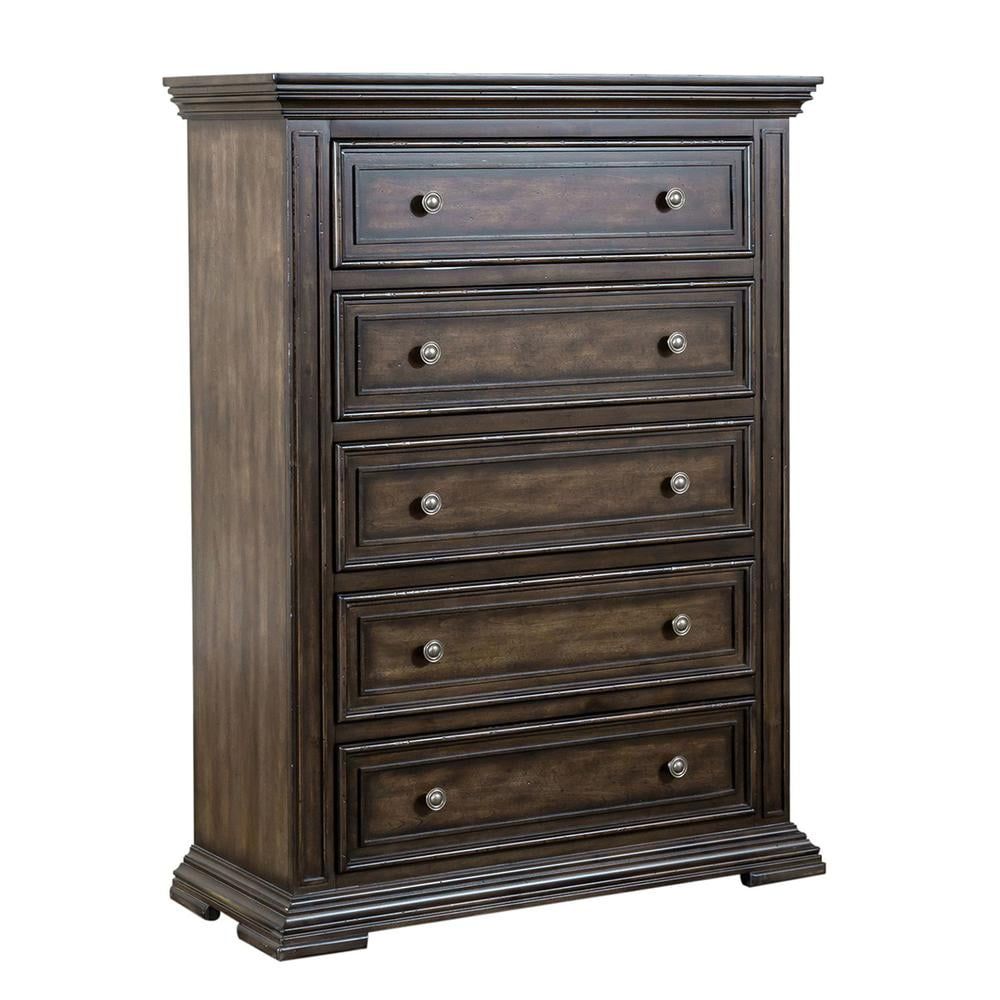 Big Valley Brown 5-Drawer Chest with Felt Lined Drawer