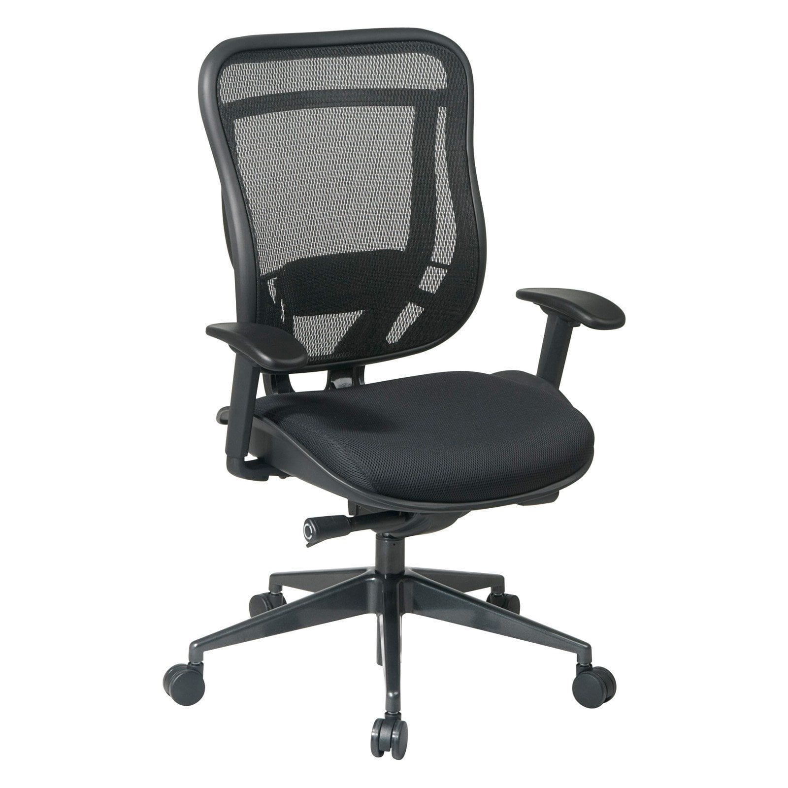 Executive High-Back Ergonomic Swivel Chair in Black and Gunmetal Mesh