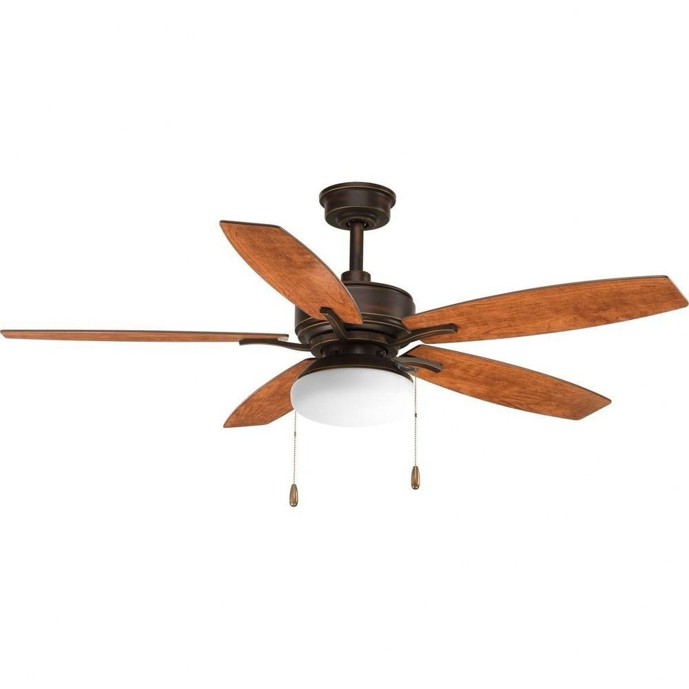 Antique Bronze 52" Ceiling Fan with LED Light and Reversible Blades