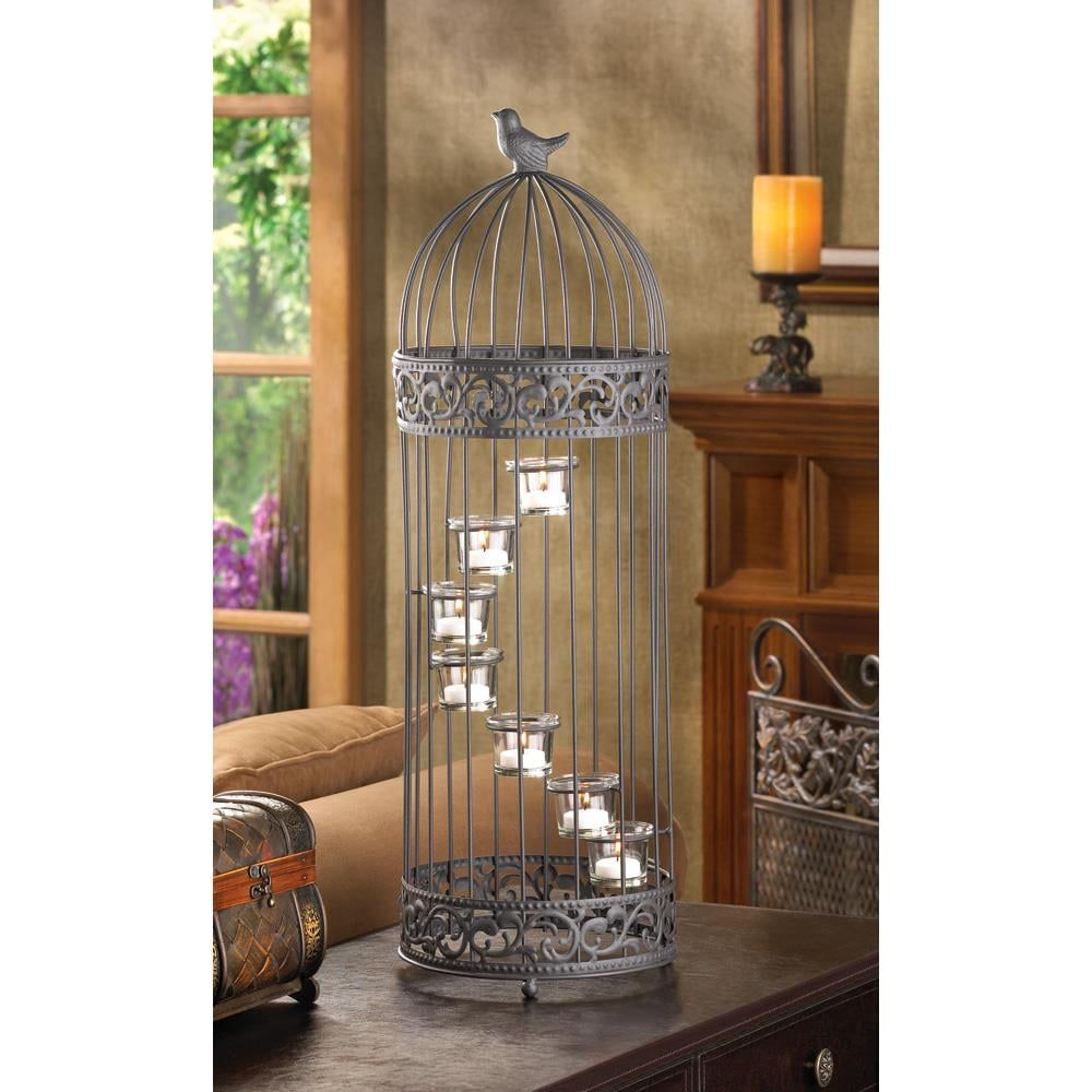 Spiral Staircase Tealight Holder with Birdcage Design