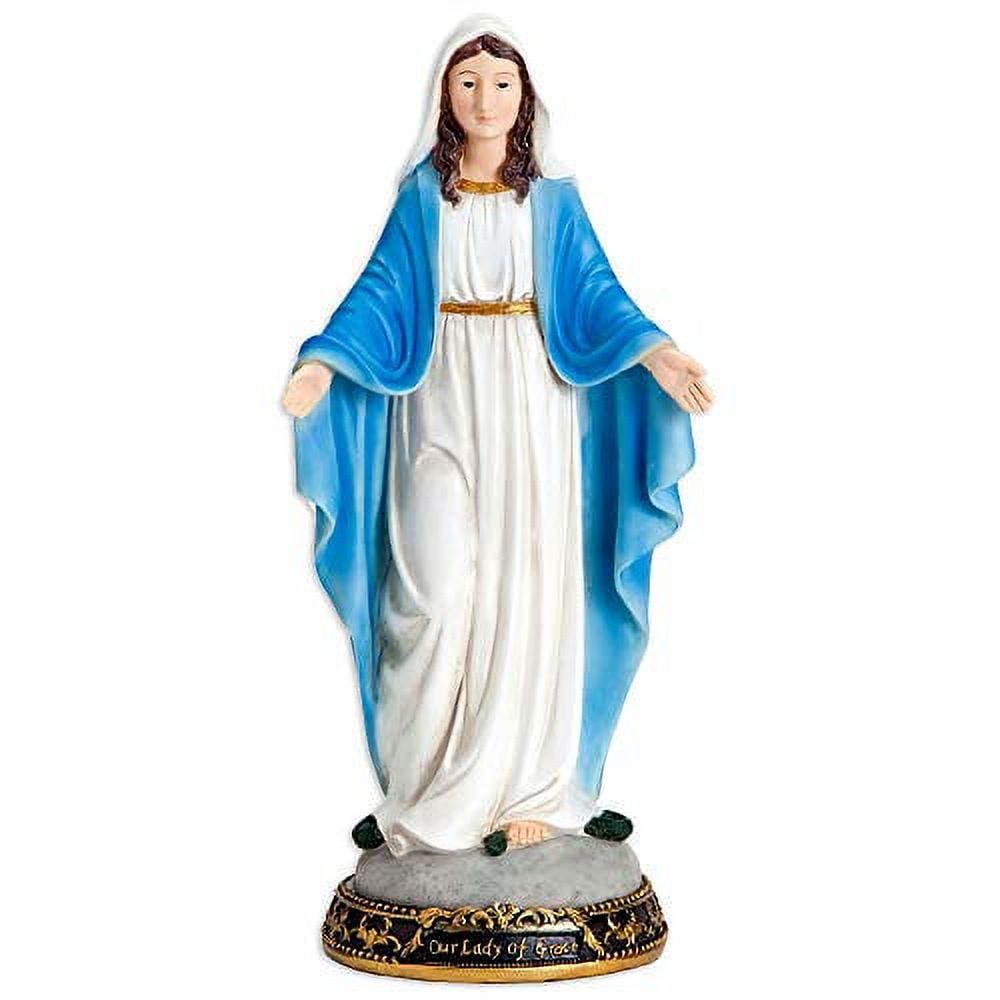 Our Lady of Grace Blue and White Polyresin Statue