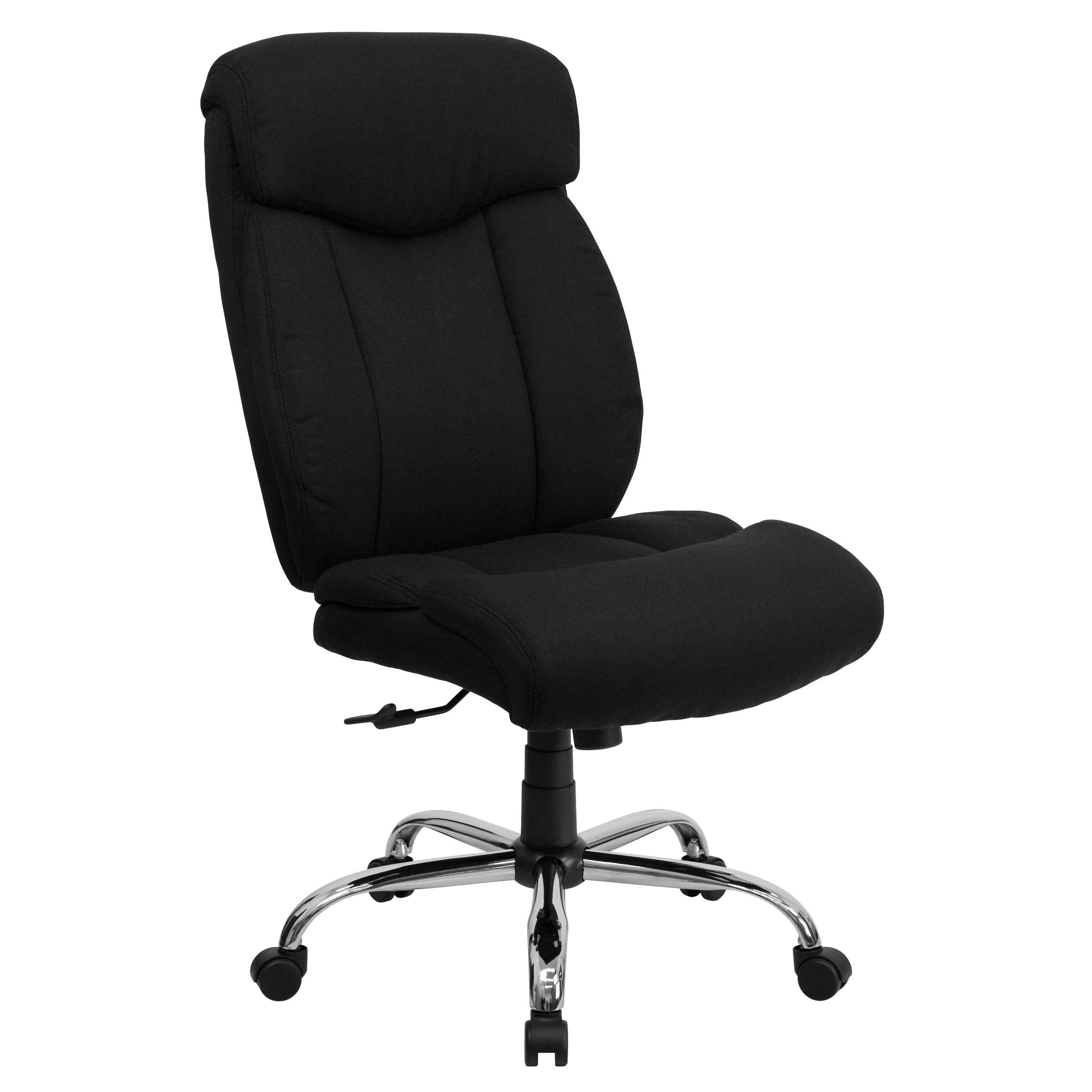 Contemporary High-Back Swivel Executive Chair in Black LeatherSoft