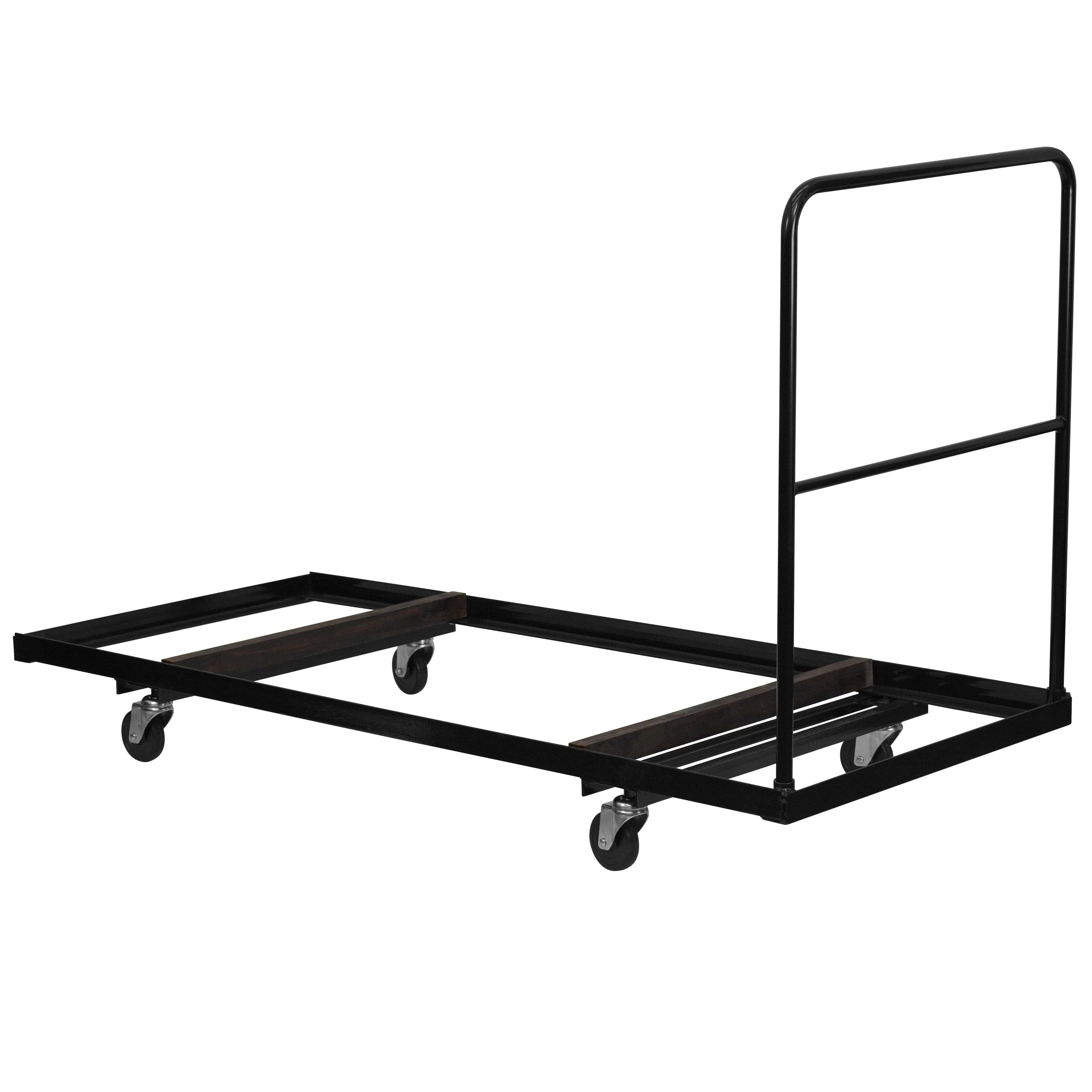 Black Heavy Duty Folding Table Dolly with Wheels