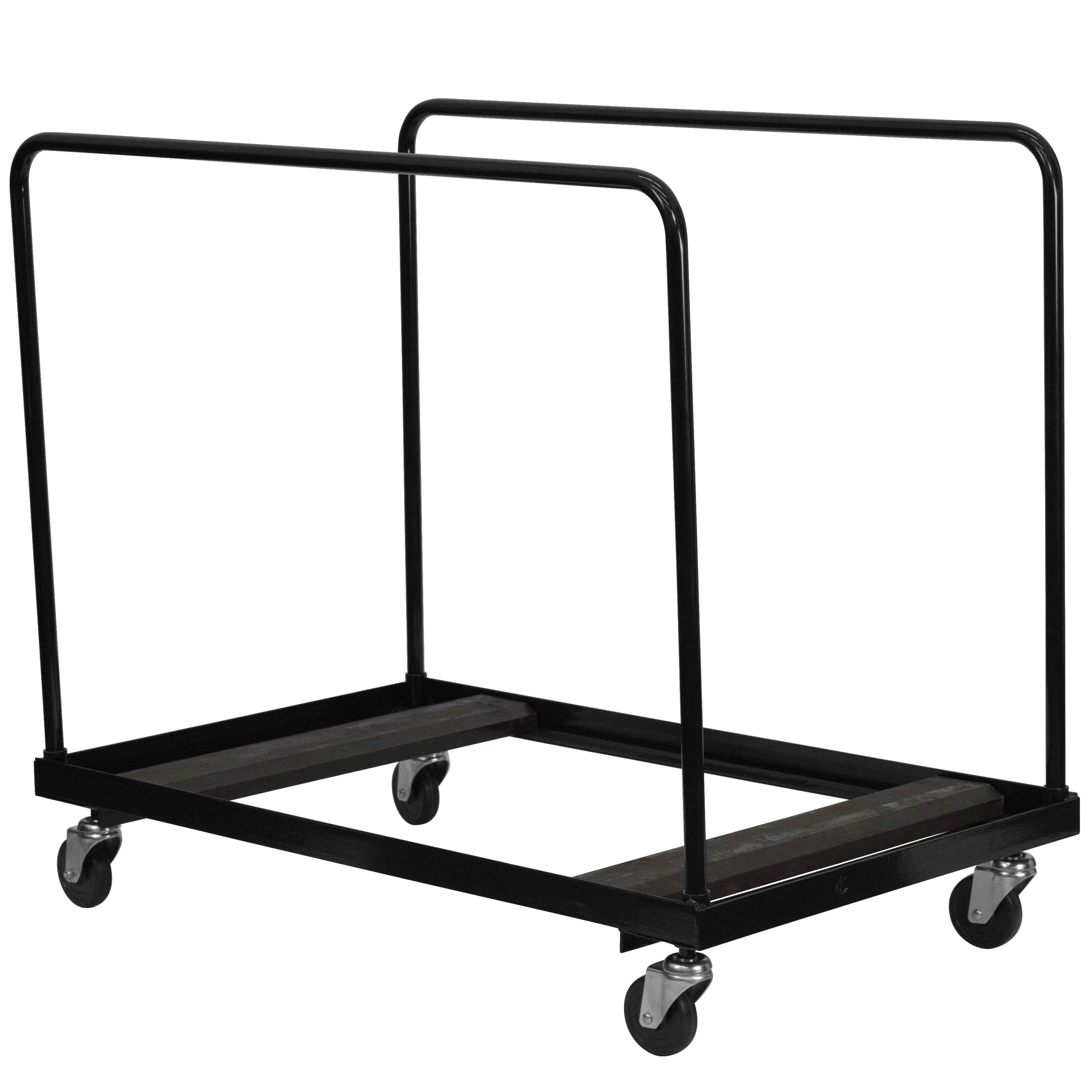 Black Heavy Duty Folding Table Dolly with Swivel Casters