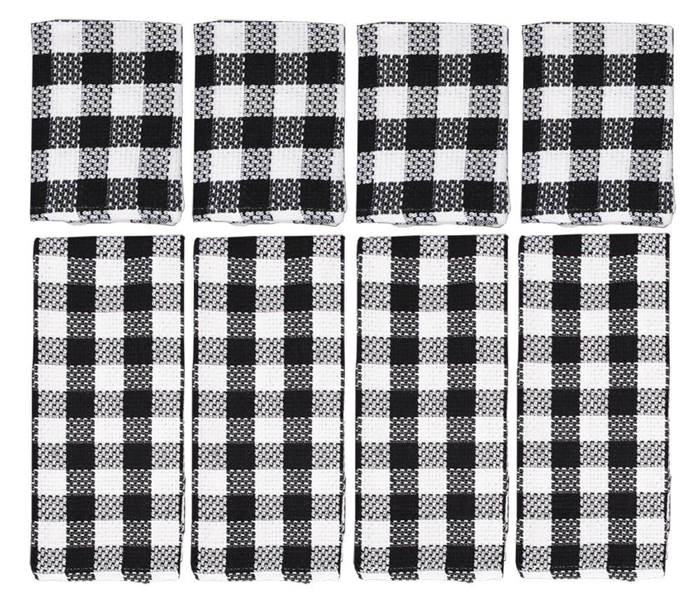 Black and White Buffalo Check Cotton Kitchen Towel Set