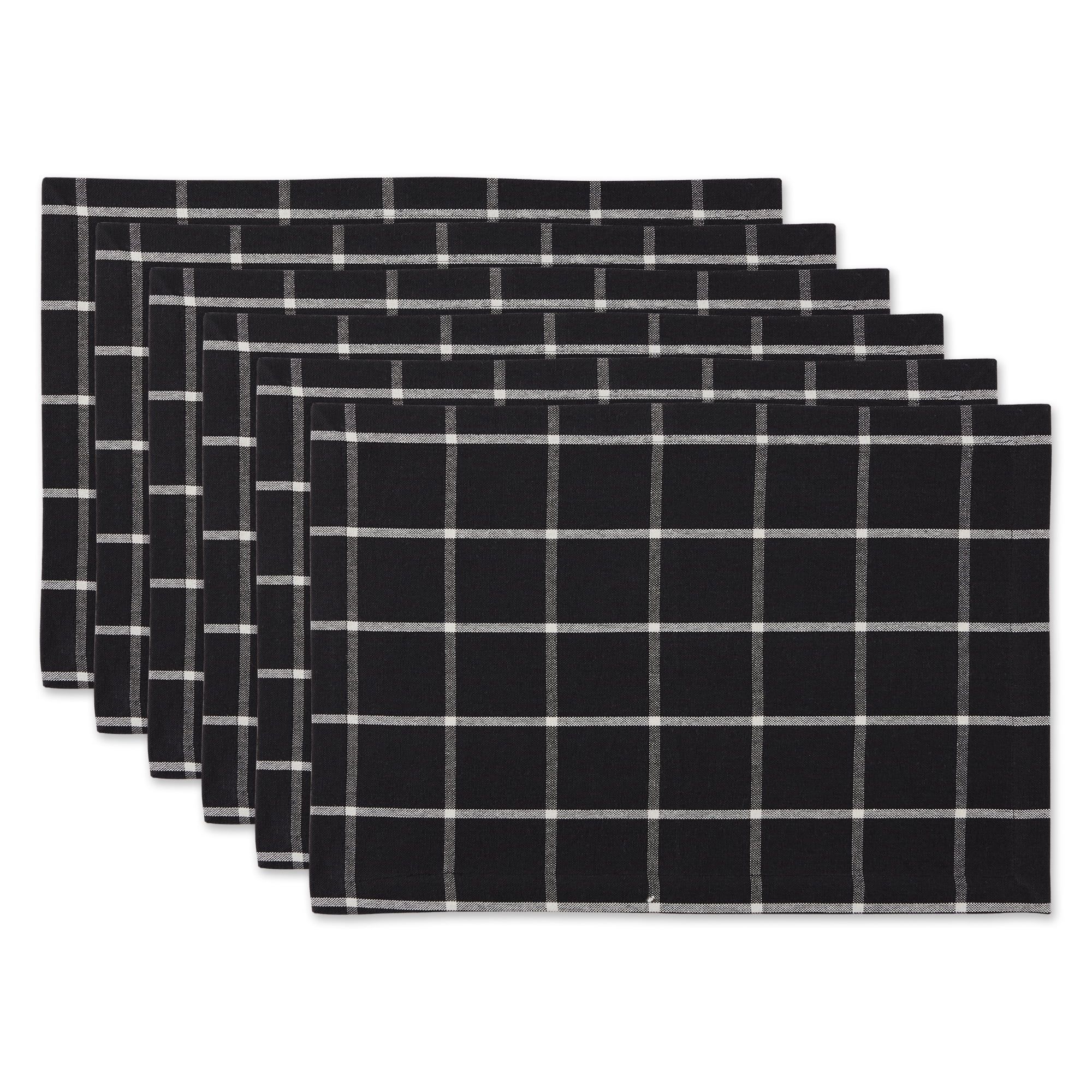 Black and White Check Cotton Placemat Set of 6