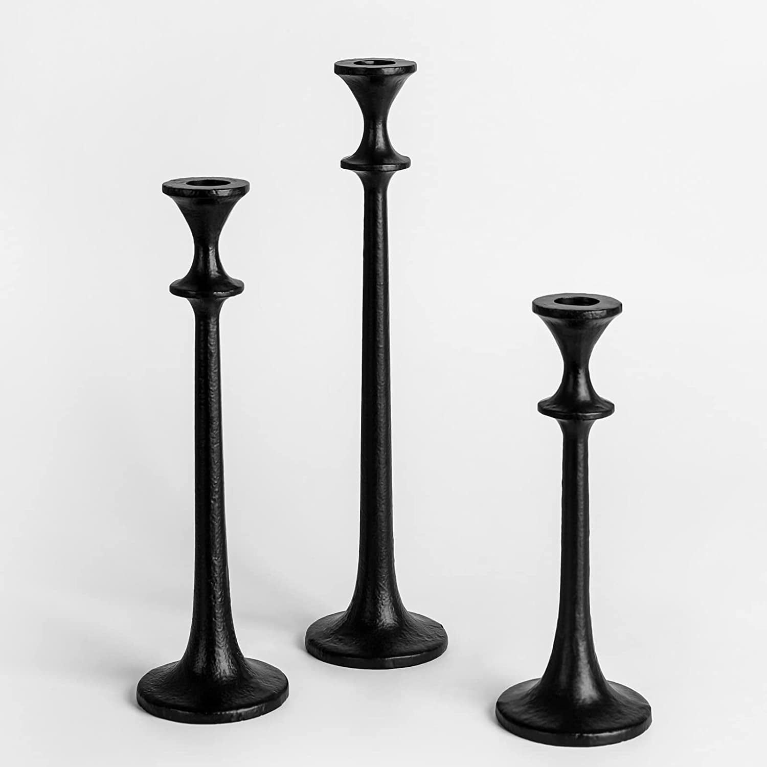 Black Iron Tall Taper Candle Holder Set of 3