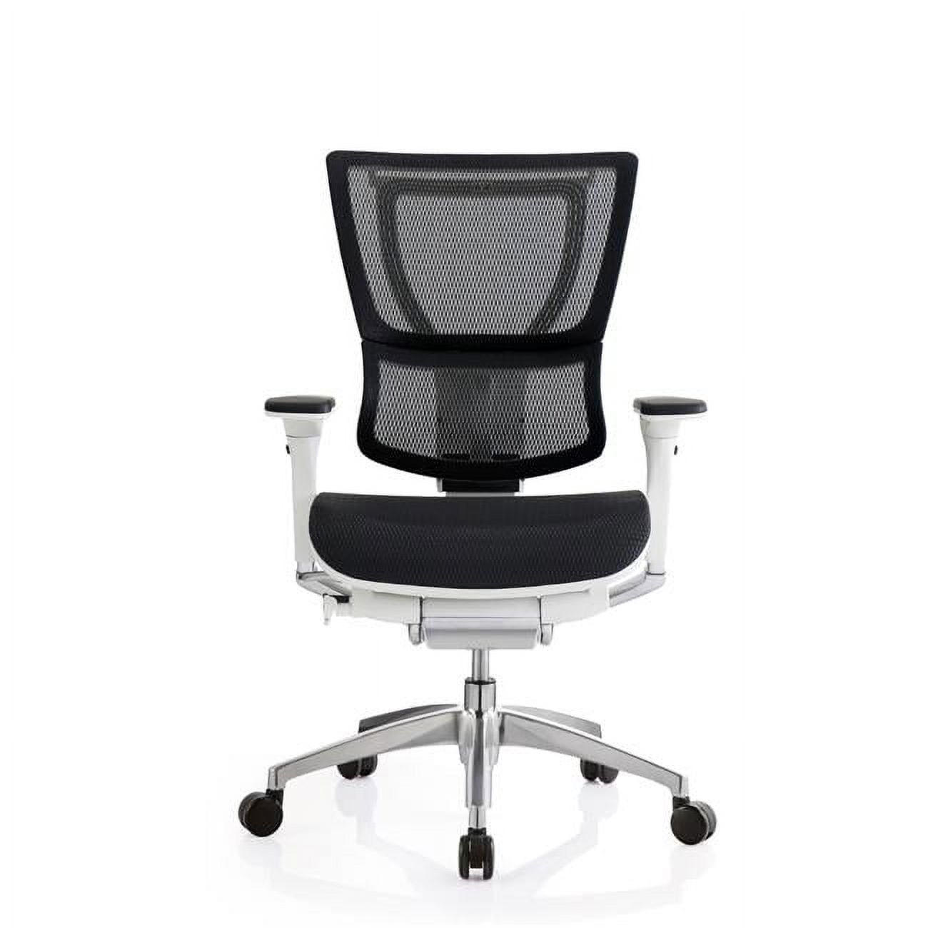 White Mesh Adjustable Task Chair with Black Seat