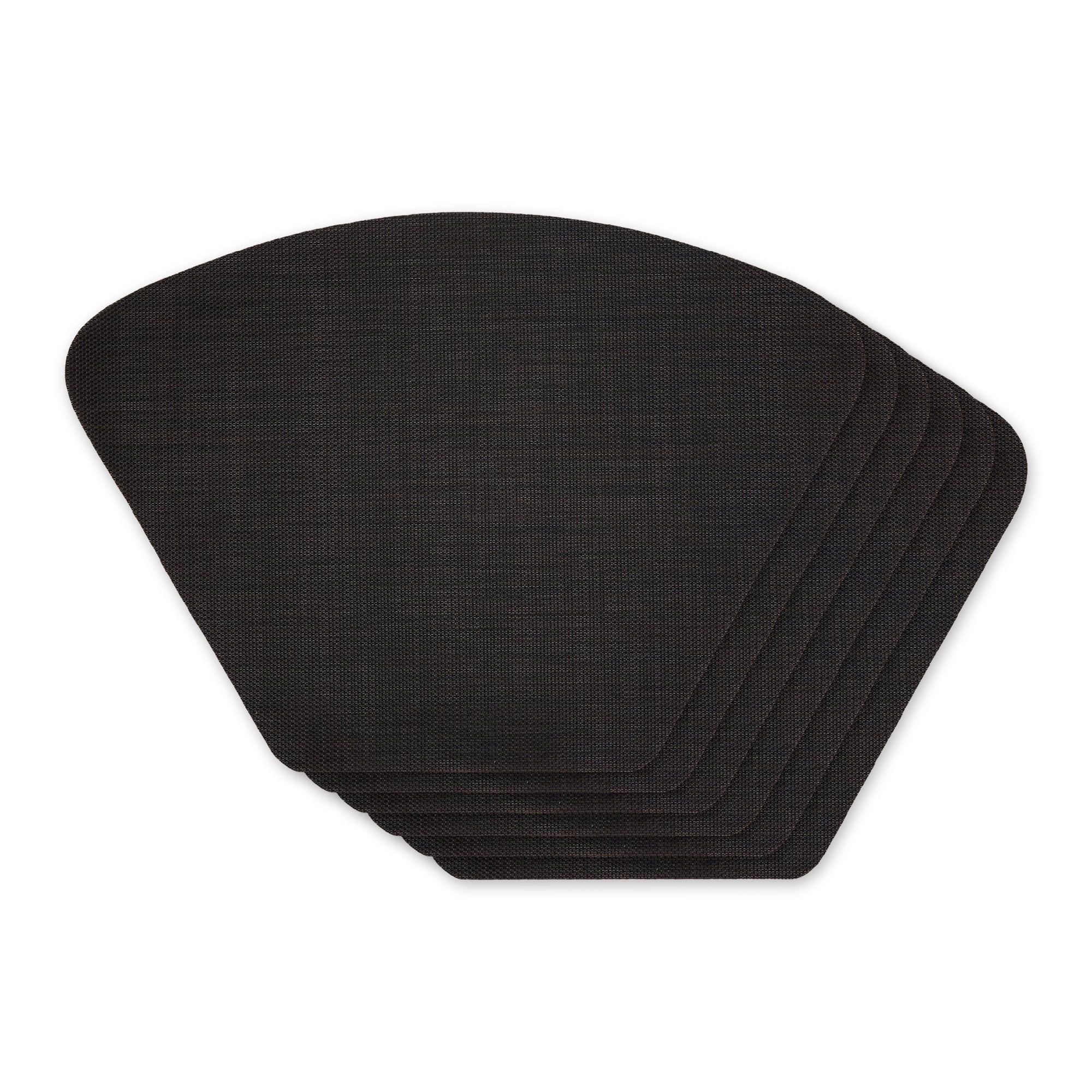 Black Vinyl Wedge Table Placemat Set of 6