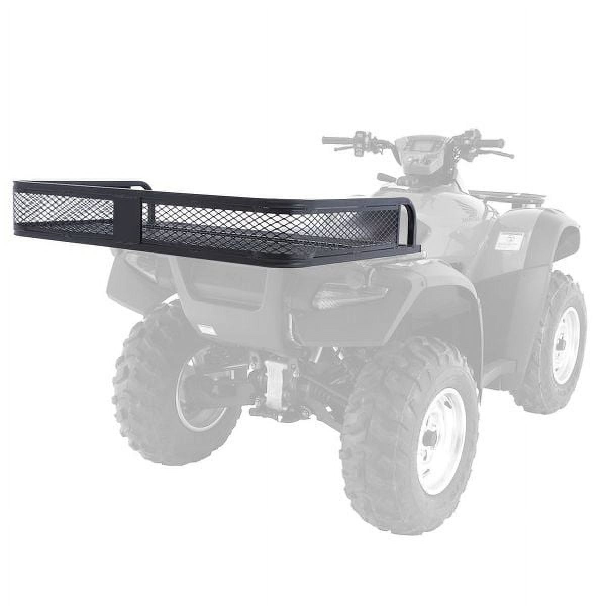 Black Powder-Coated Steel Mesh ATV Rear Rack Basket