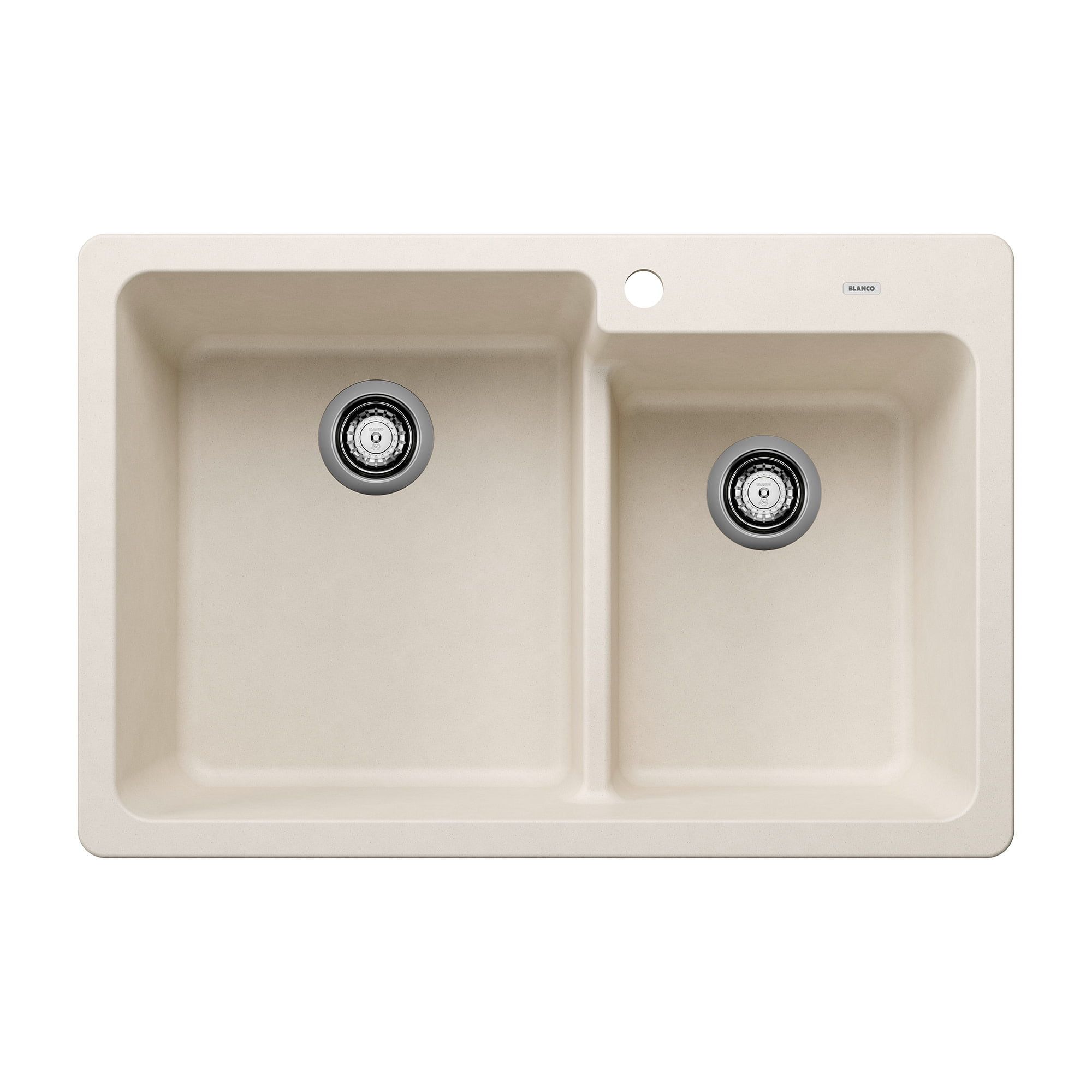 Soft White 33" Double Basin Silgranit Drop-In Kitchen Sink