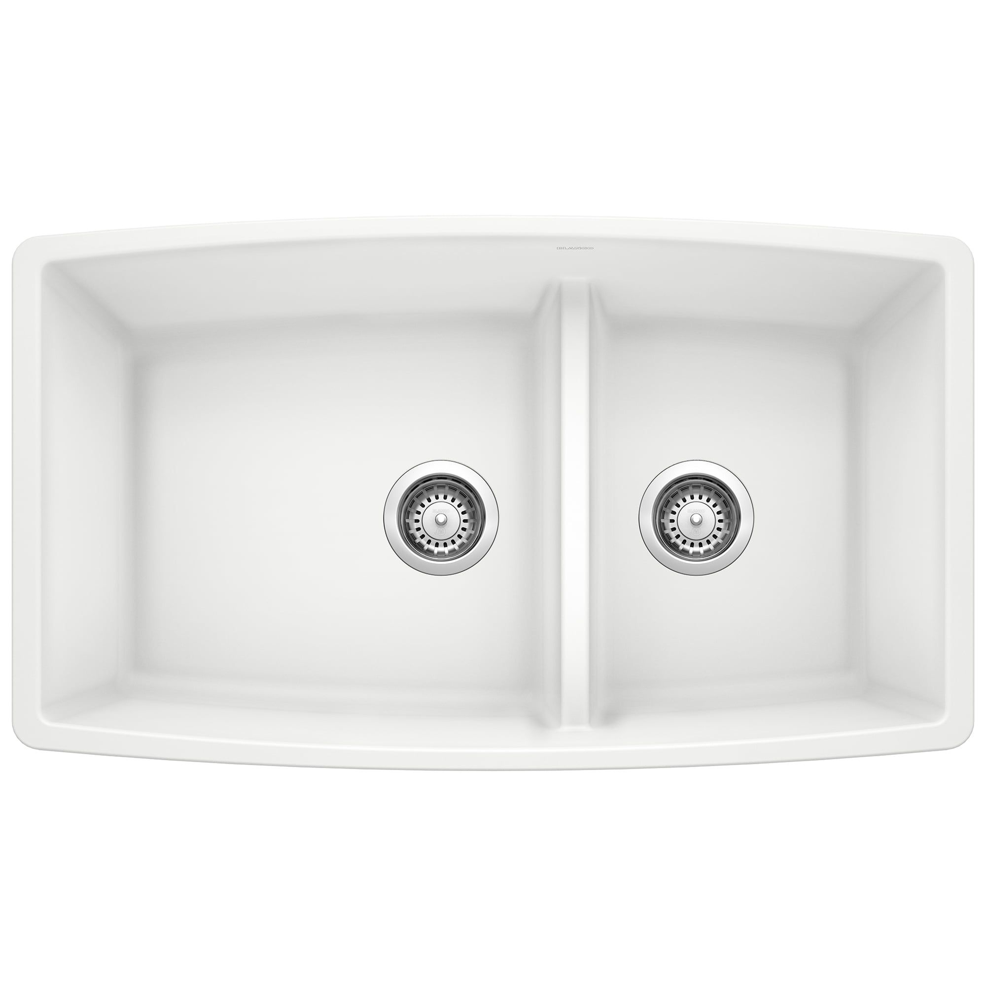 White Granite Double Bowl Drop-in Kitchen Sink