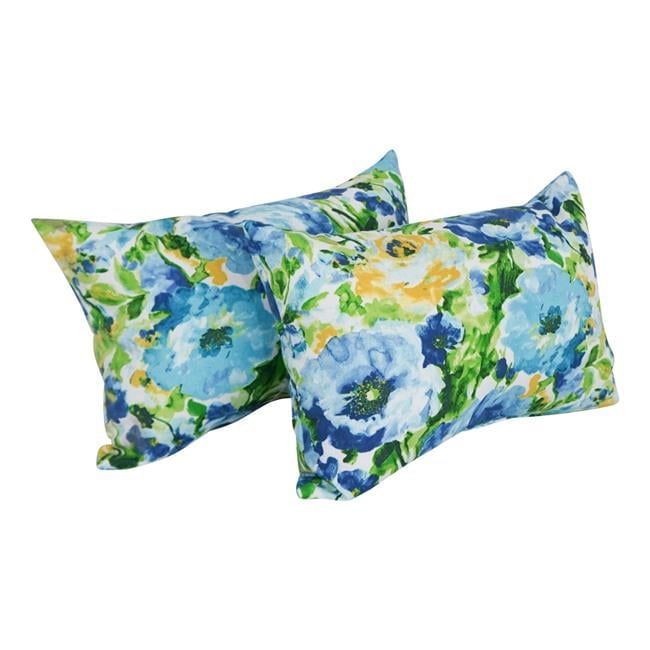 Lesandra Sunblue Rectangular Spun Poly Outdoor Pillows Set