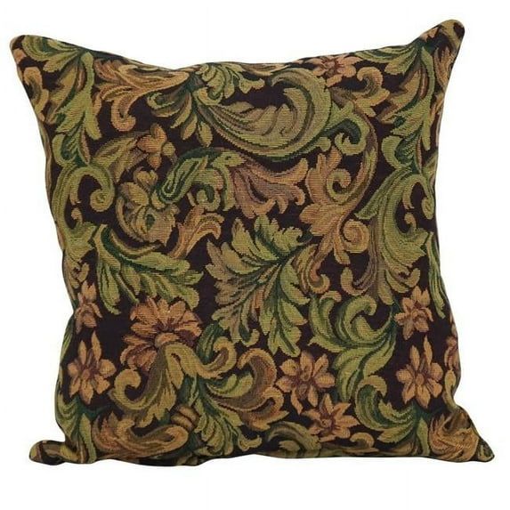 17-Inch Multicolor Tapestry Throw Pillow with Microdenier Insert