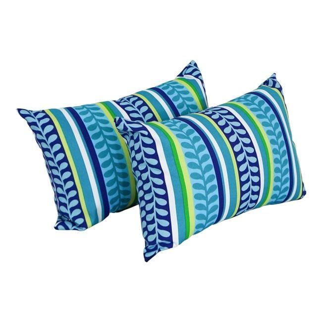 Pike Azure Rectangular Outdoor Throw Pillow Set, Weatherproof