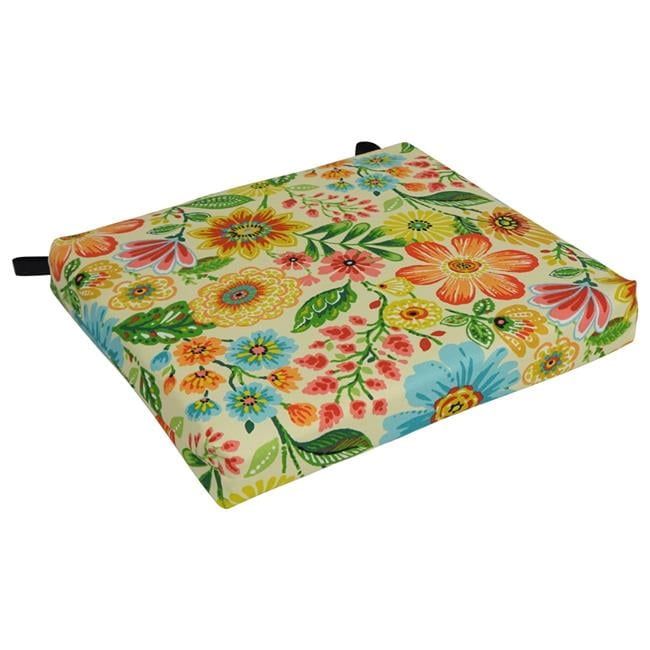 Colorful Floral Pattern Outdoor Polyester Chair Cushion