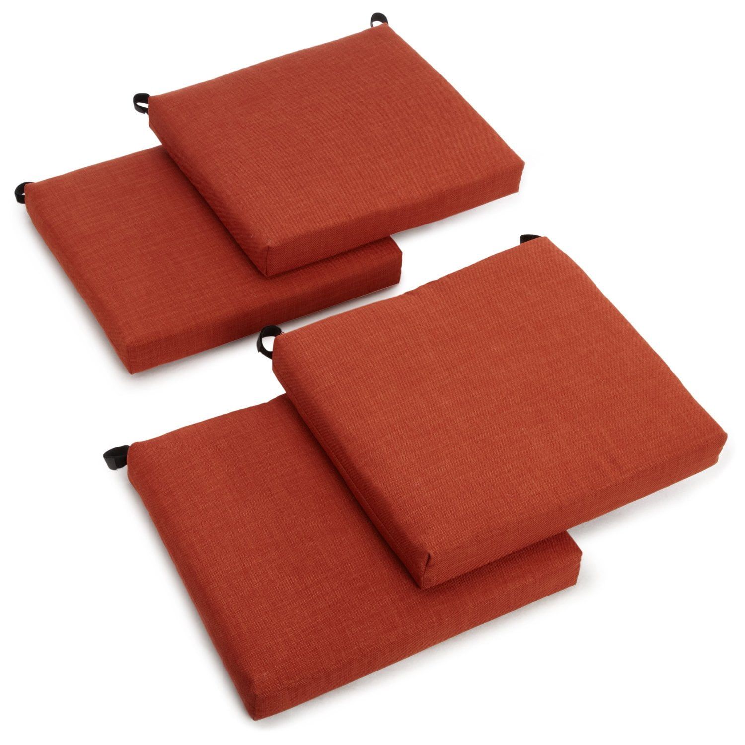 Cinnamon Spun Polyester Outdoor Chair Cushions, Set of Four