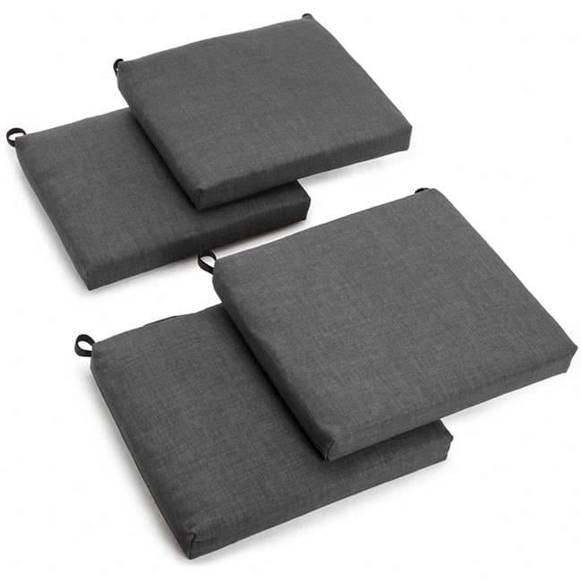 Blazing Needles 93454-4CH-REO-SOL-15 20 x 19 in. Solid Outdoor Spun Polyester Chair Cushions, Cool Gray - Set of 4