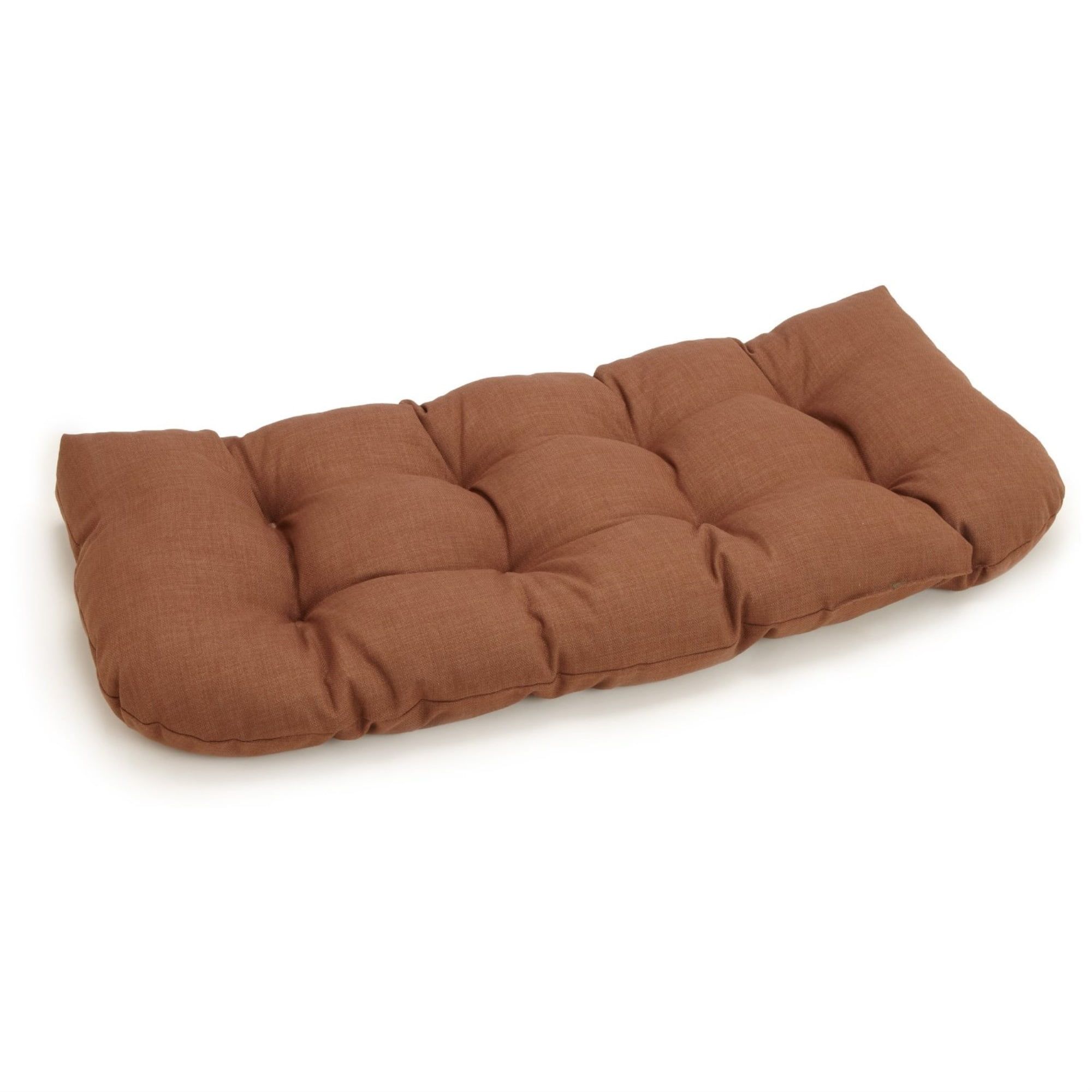 Mocha Tufted Polyester Bench Cushion, 42" x 19"