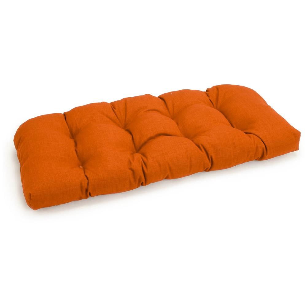 Tangerine Dream Floral Polyester Outdoor Loveseat Cushion