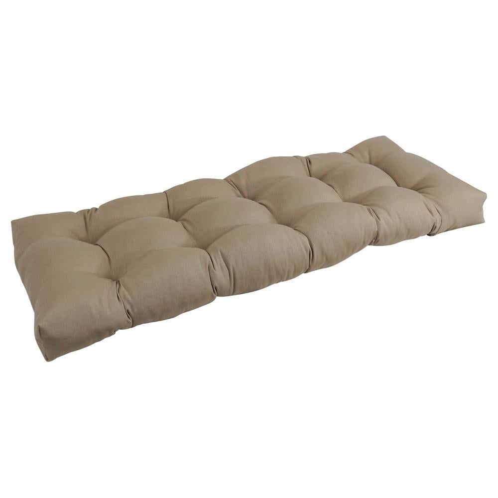 Toffee Tufted Cotton Polyester Blend Bench Cushion, 46" x 19"