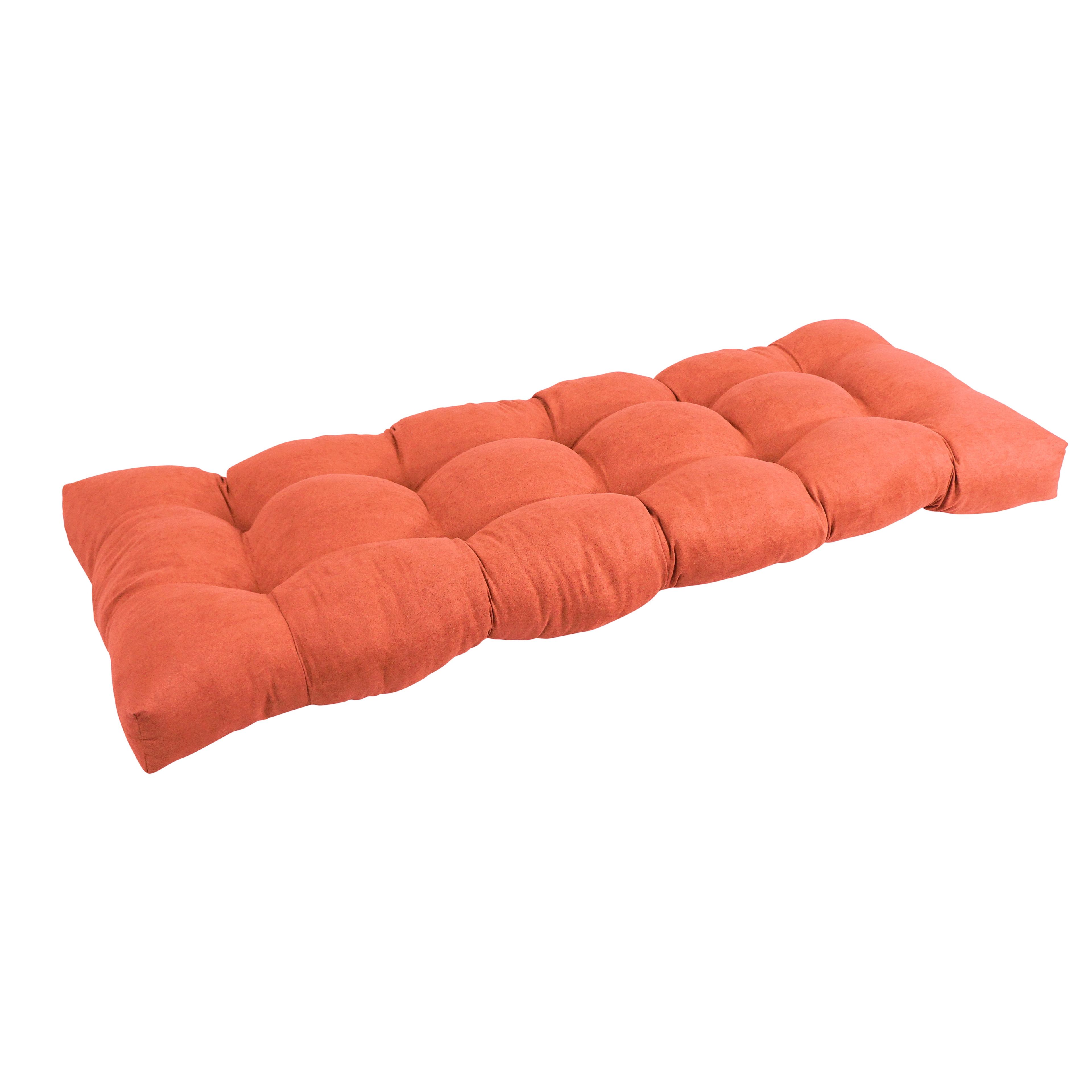 Tangerine Dream 51-inch Tufted Microsuede Bench Cushion